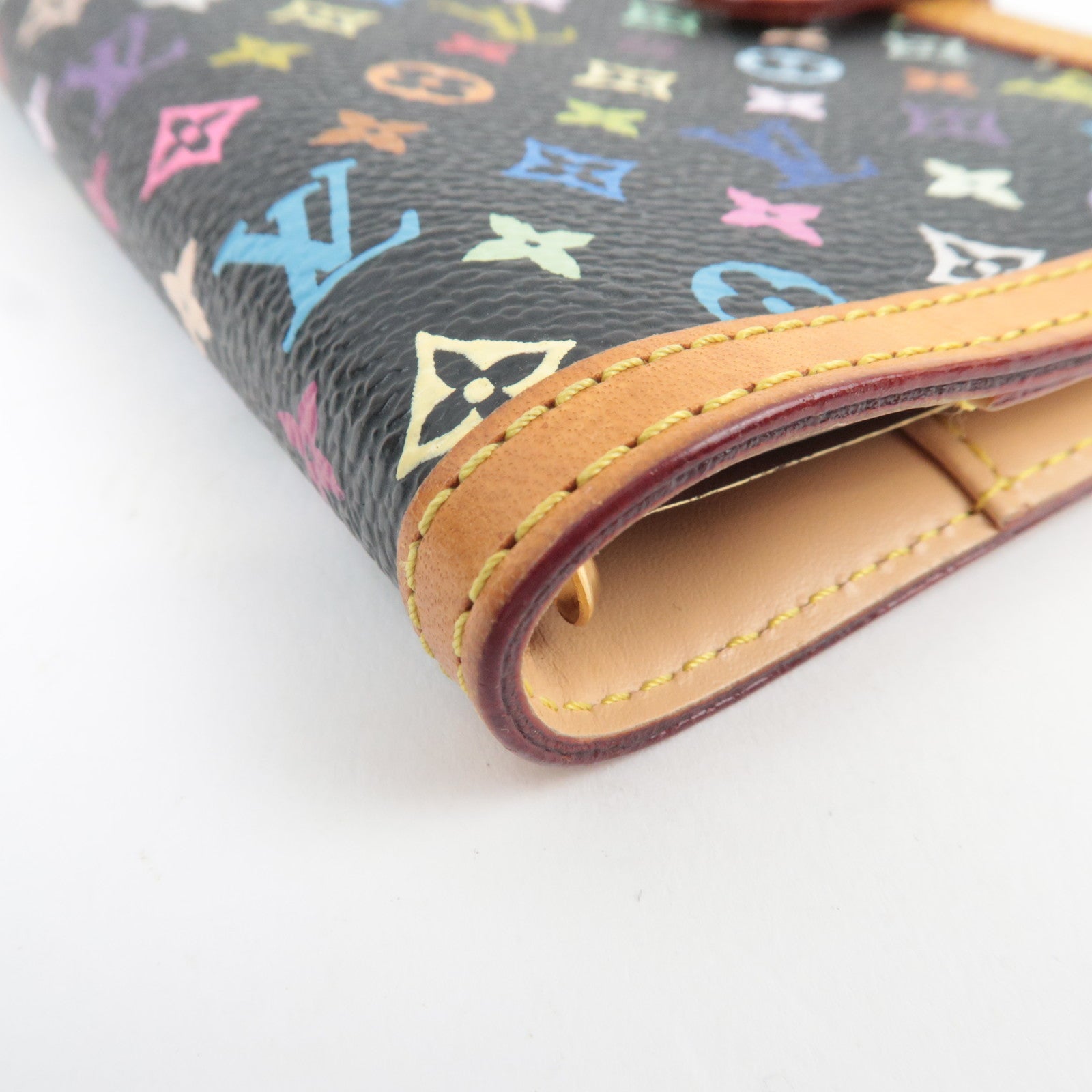 Louis Vuitton Monogram Multicolore Agenda PM Planner Cover Noir R20895 CA1003 *Scale