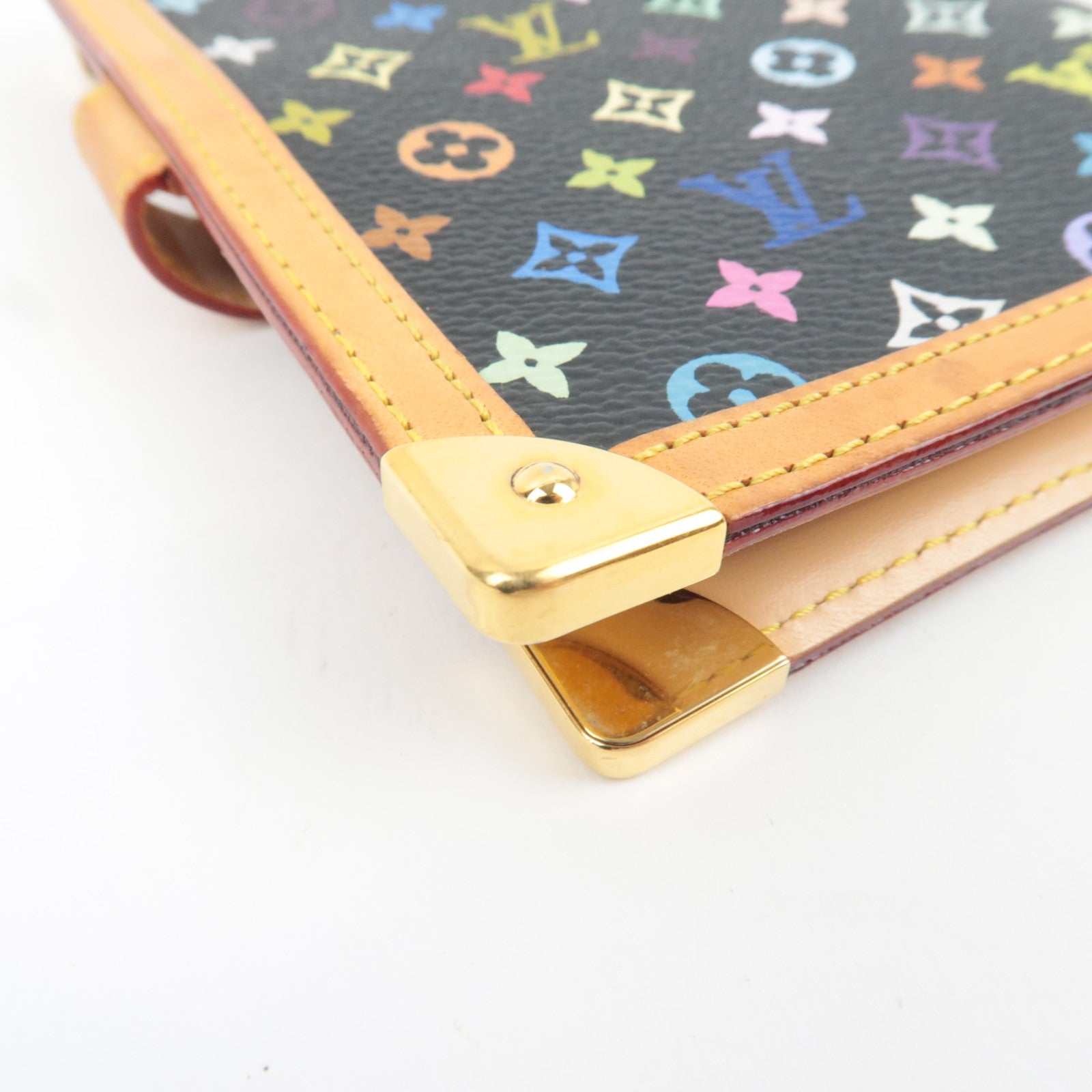 Louis Vuitton Monogram Multicolore Agenda PM Planner Cover Noir R20895 CA1003 *Scale