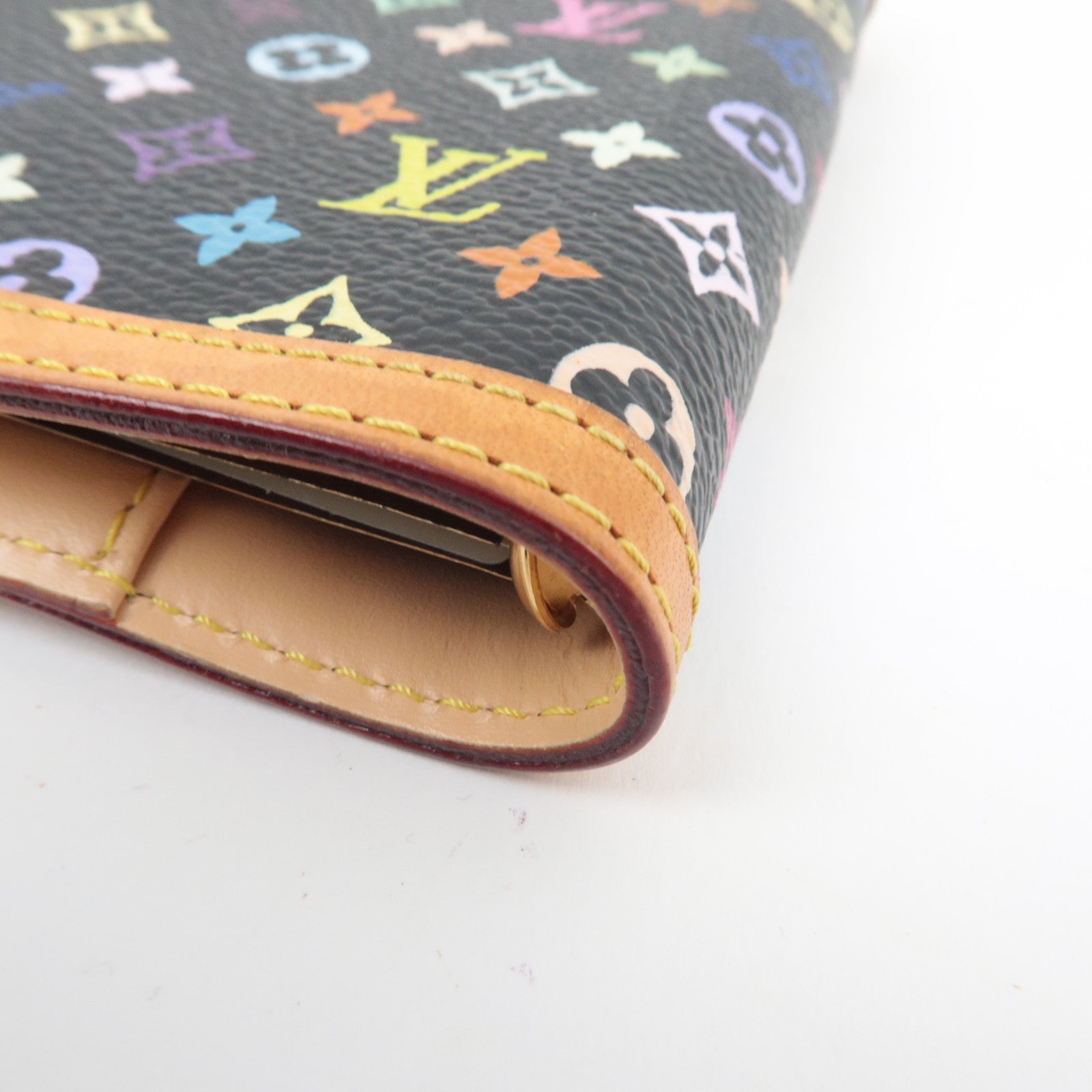 Louis Vuitton Monogram Multicolore Agenda PM Planner Cover Noir R20895 CA1003 *Scale