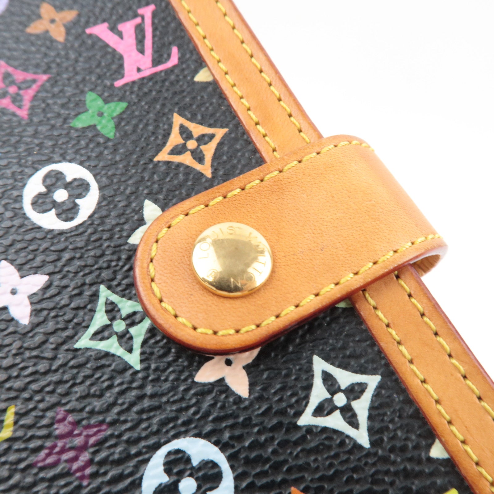 Louis Vuitton Monogram Multicolore Agenda PM Planner Cover Noir R20895 CA1003 *Scale
