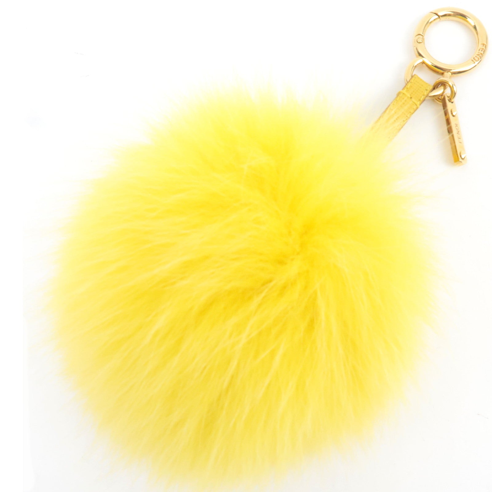 FENDI Pompom Charm Fur Bag Charm Yellow80331