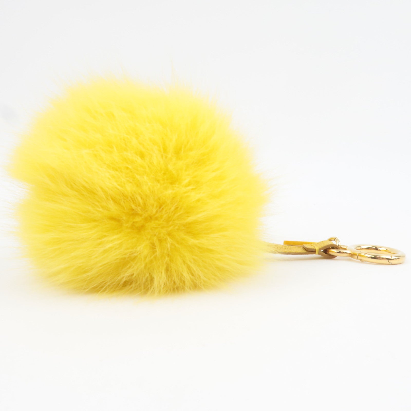 FENDI Pompom Charm Fur Bag Charm Yellow