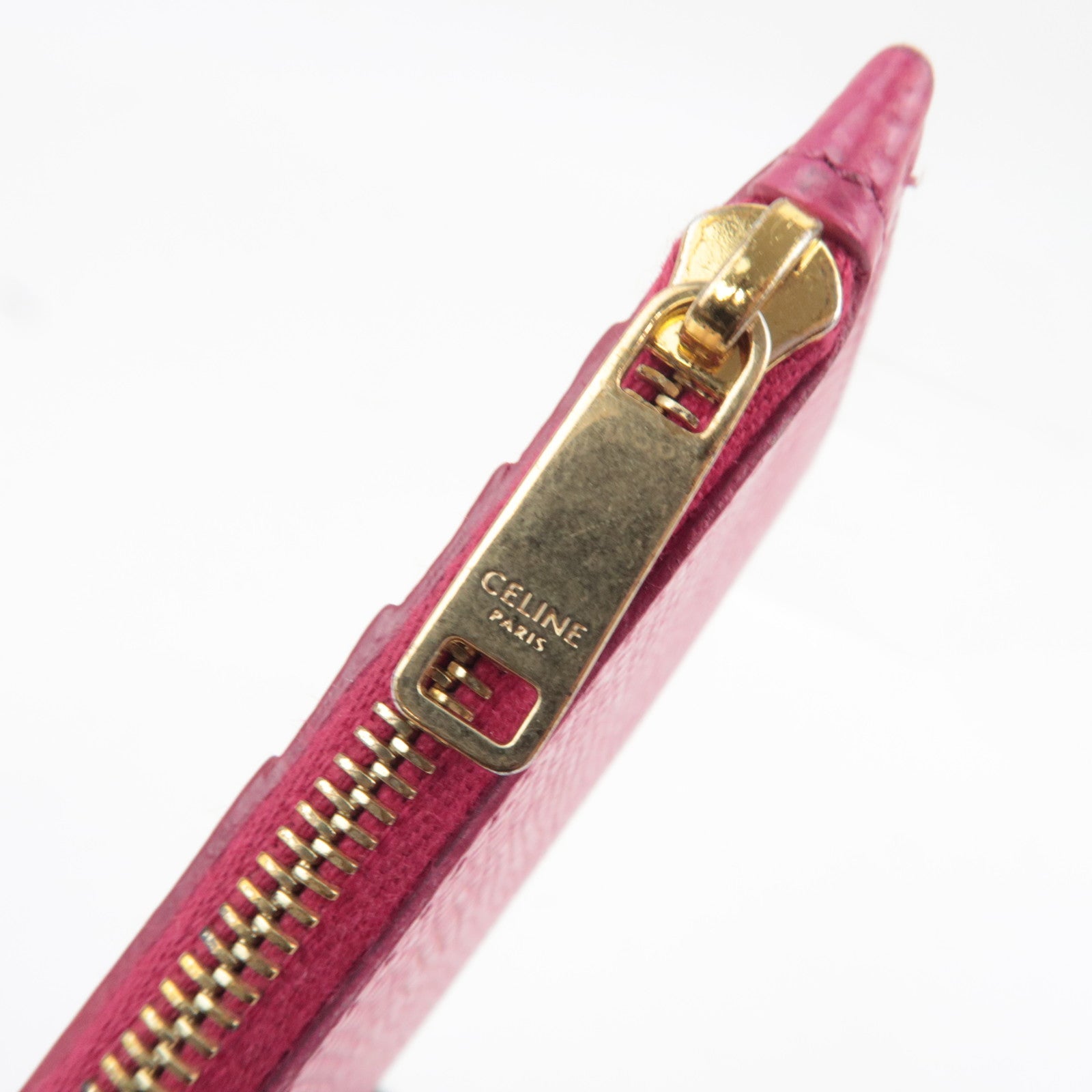 CELINE Fragment Case Card Case Leather Pink