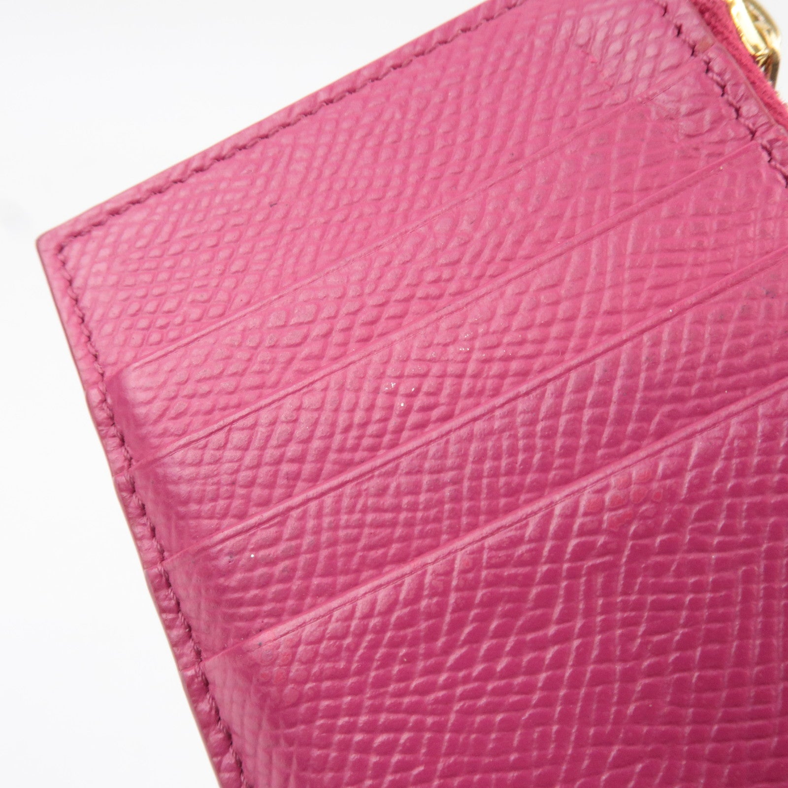 CELINE Fragment Case Card Case Leather Pink