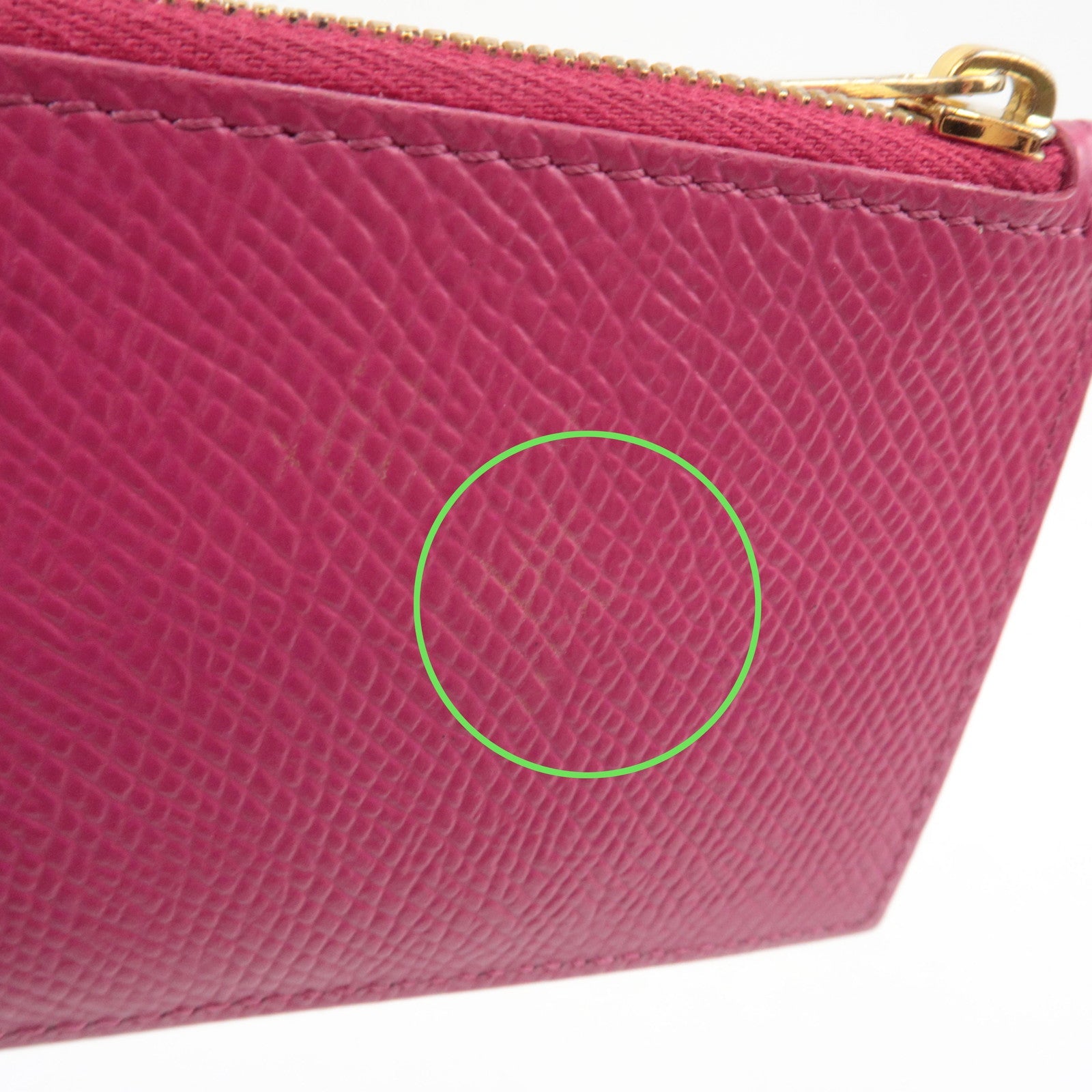 CELINE Fragment Case Card Case Leather Pink