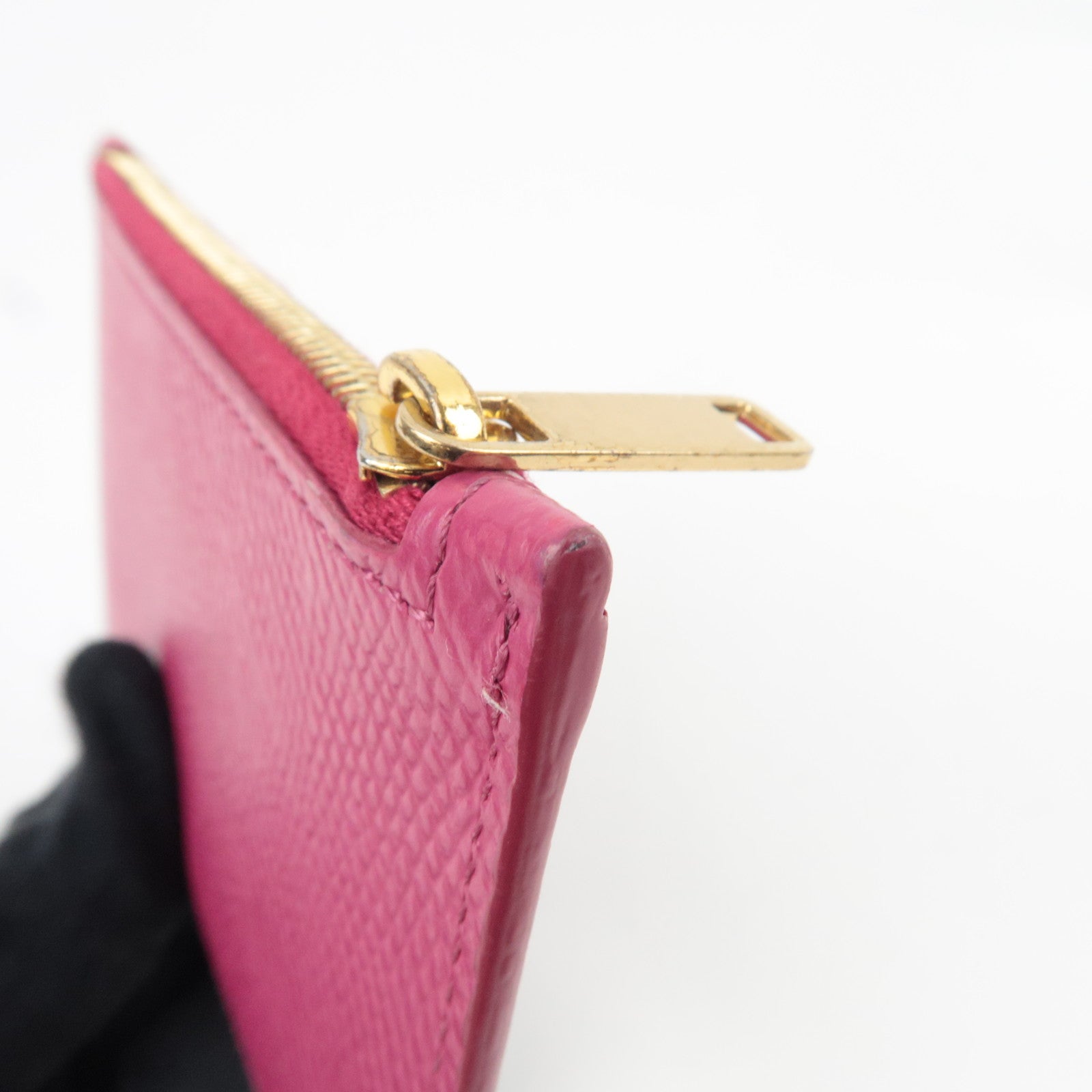 CELINE Fragment Case Card Case Leather Pink