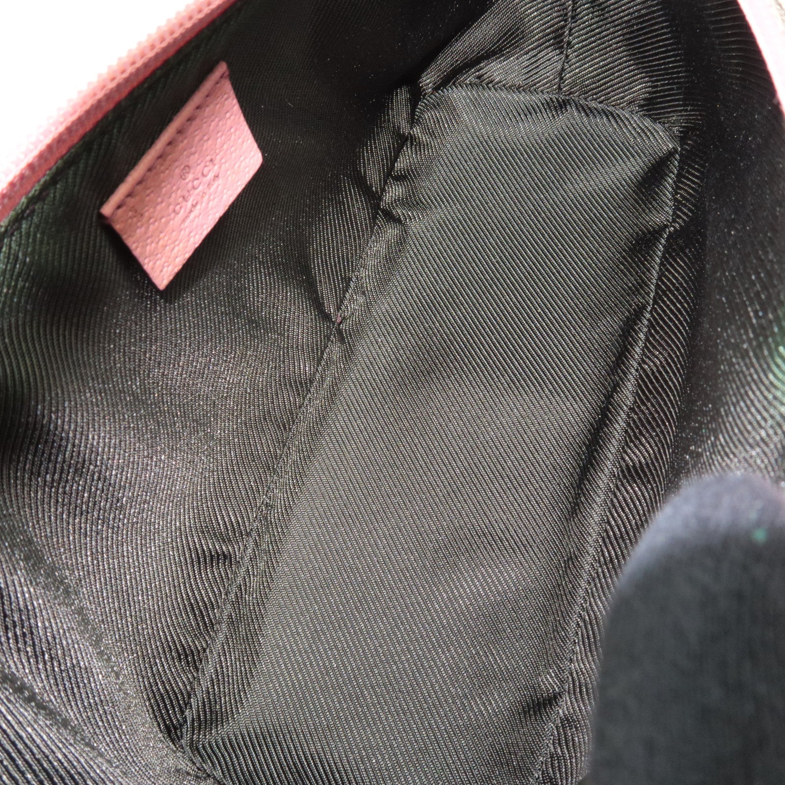 GUCCI Boat Bag Handbag GG Canvas Leather Beige Pink 07198