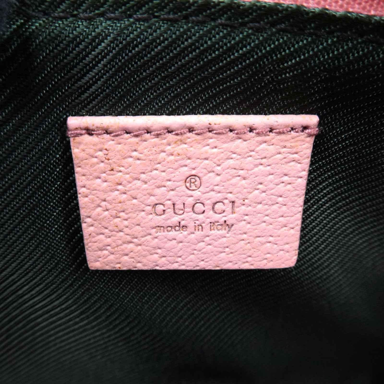 GUCCI Boat Bag Handbag GG Canvas Leather Beige Pink 07198