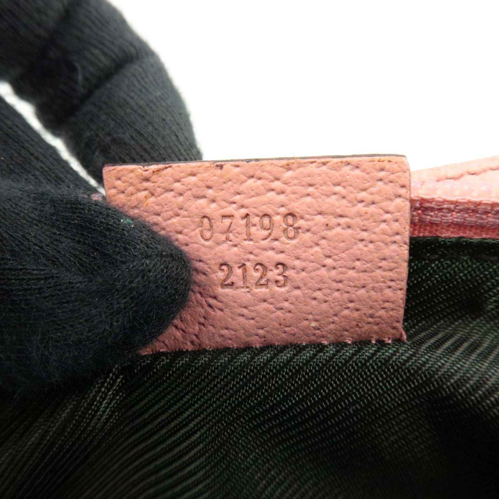 GUCCI Boat Bag Handbag GG Canvas Leather Beige Pink 07198