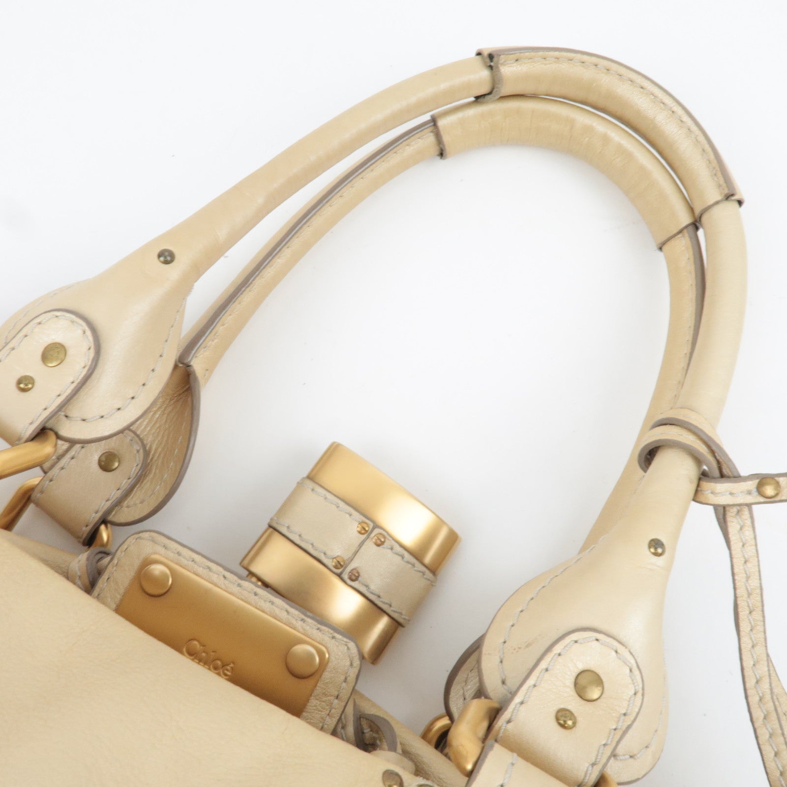 Chloe Paddington Handbag Leather Champagne Gold *Key Lock