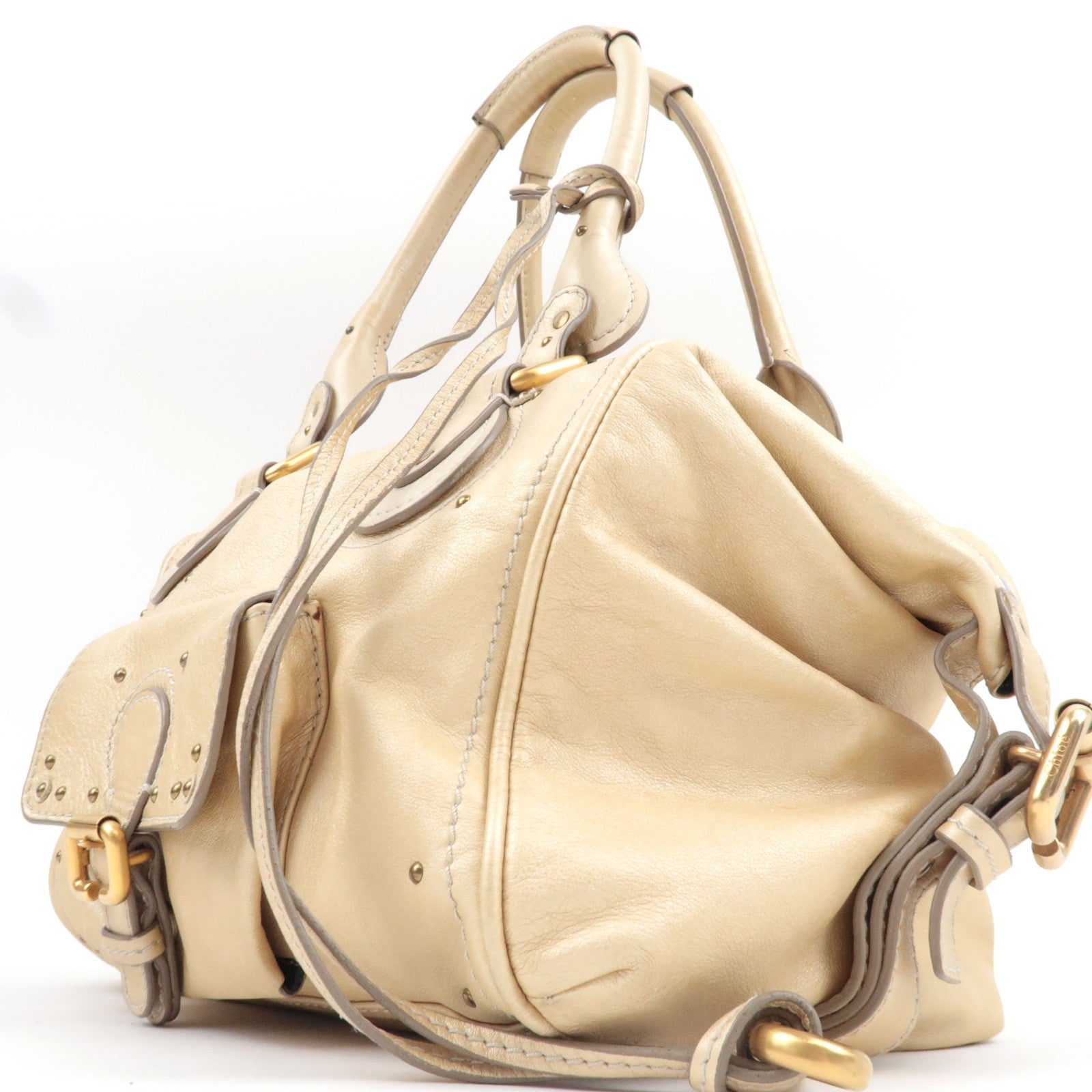 Chloe Paddington Handbag Leather Champagne Gold *Key Lock