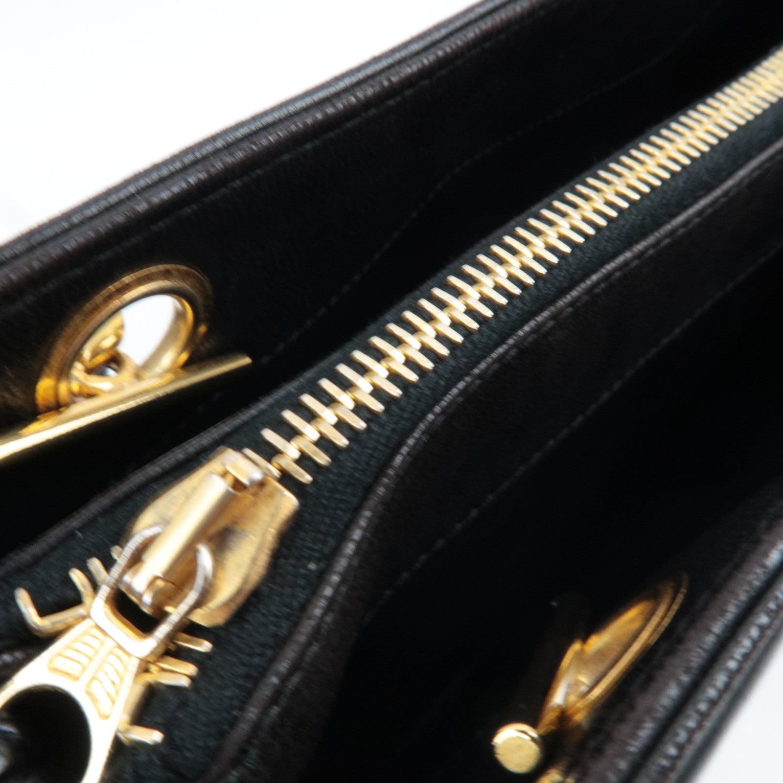 CHANEL Chain Tote Bag Lambskin Black Gold HDW 304460 *G card