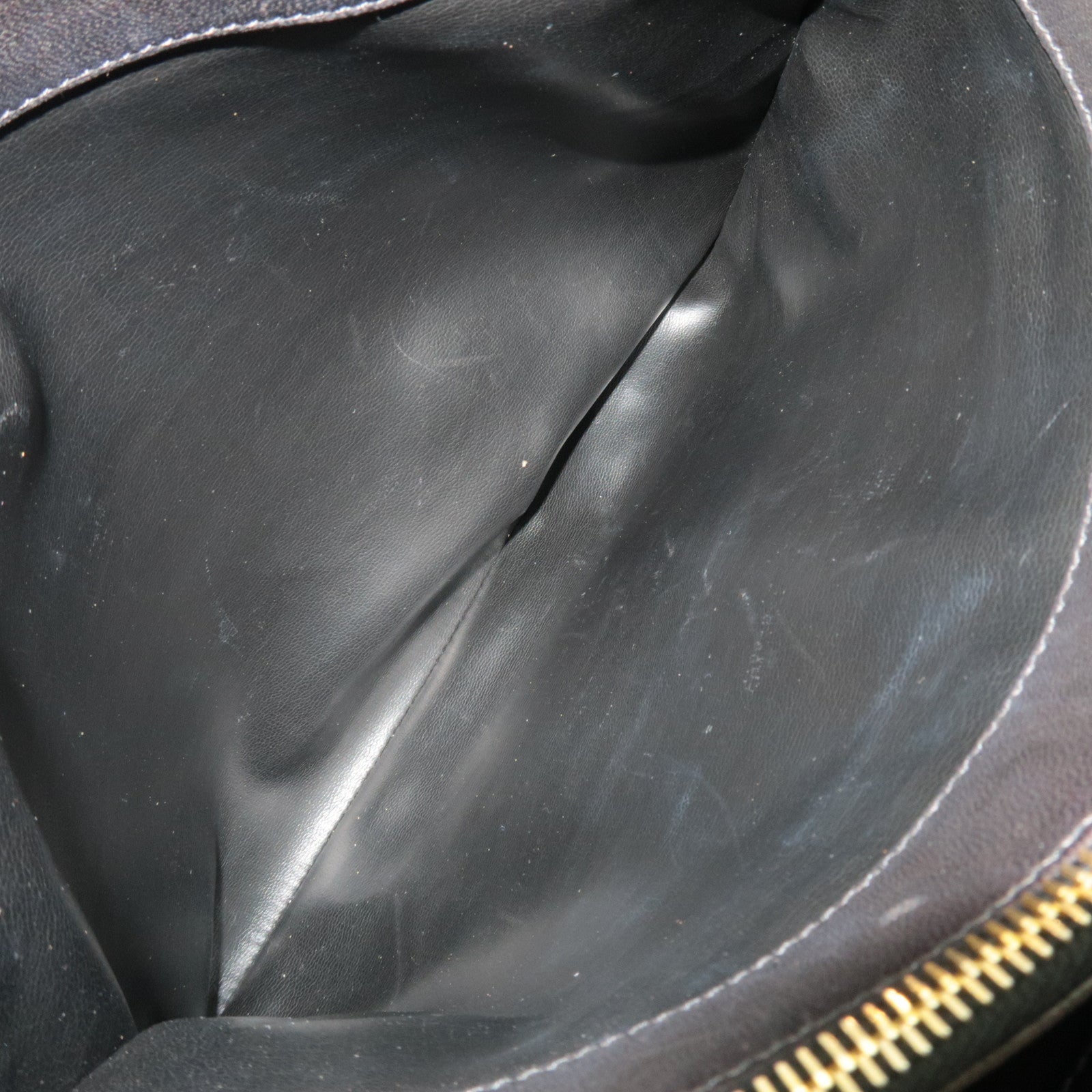 CHANEL Chain Tote Bag Lambskin Black Gold HDW 304460 *G card