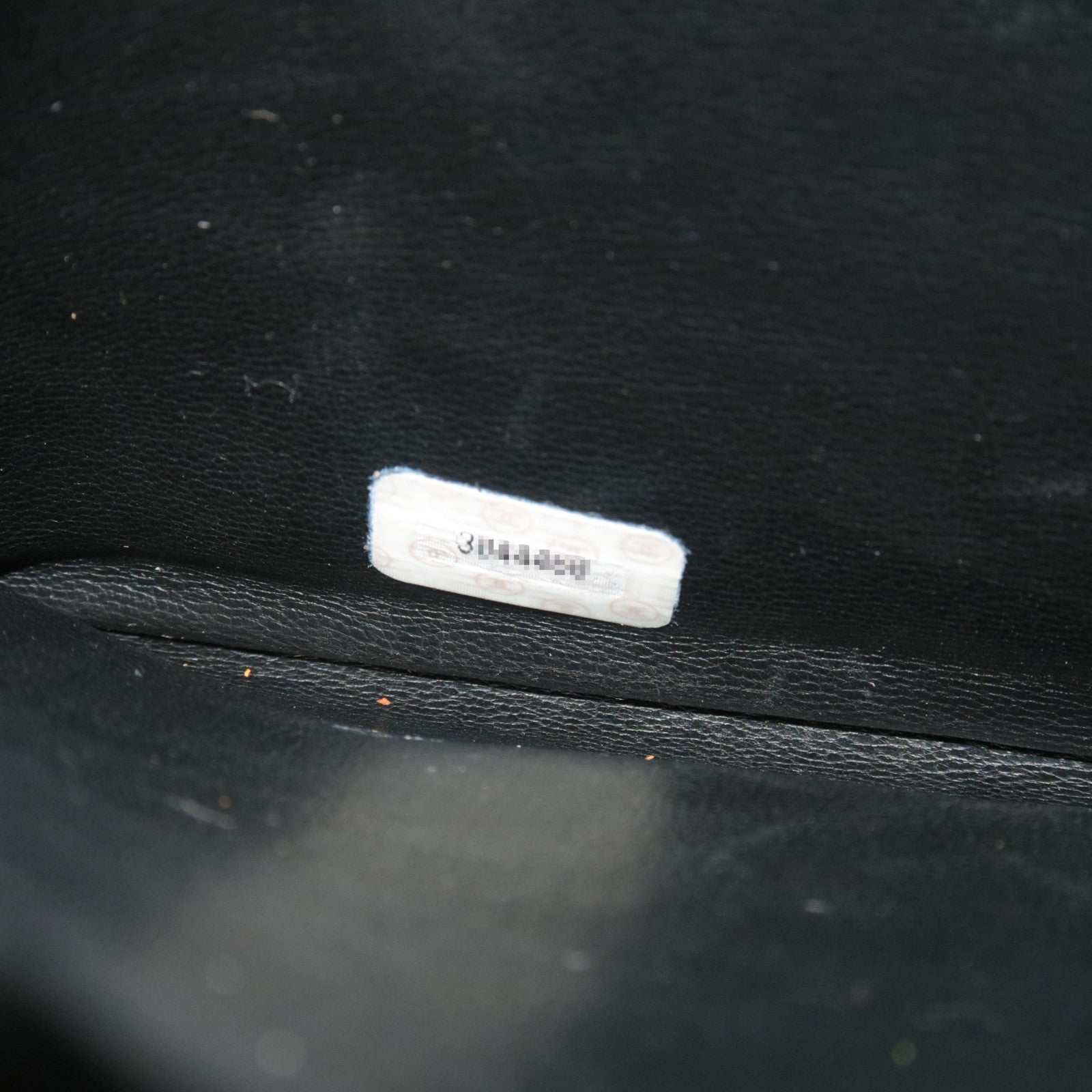 CHANEL Chain Tote Bag Lambskin Black Gold HDW 304460 *G card