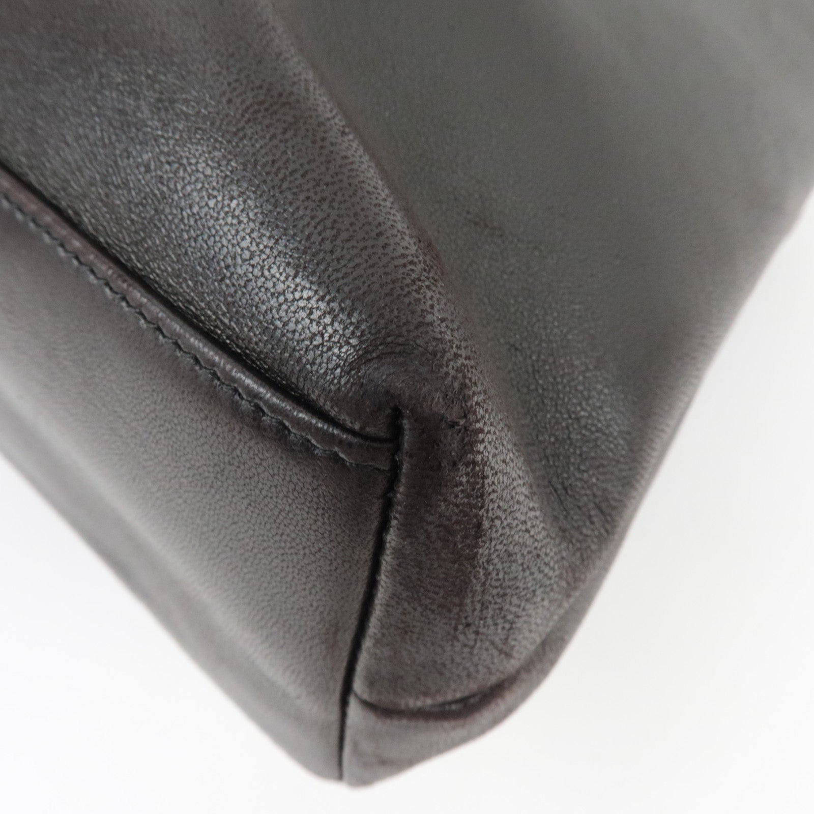 CHANEL Chain Tote Bag Lambskin Black Gold HDW 304460 *G card