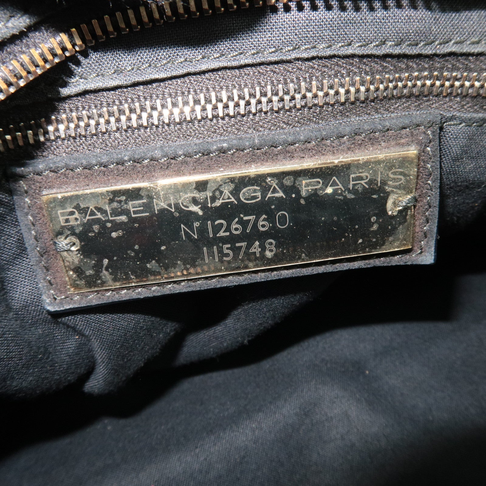 BALENCIAGA The City 2Way Handbag Suede Black 115748 *Dust bag, Strap ※Mirror missing