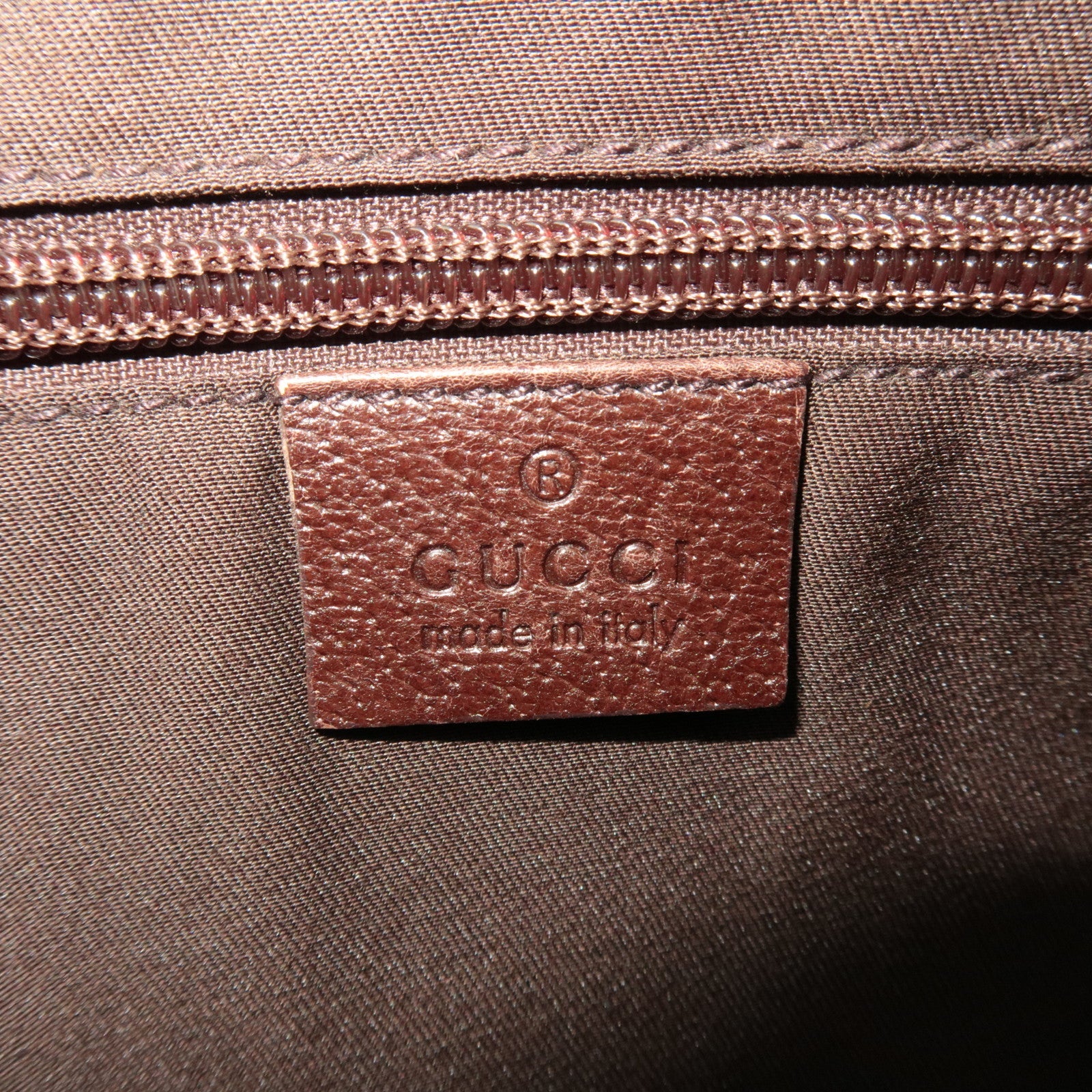 GUCCI Shoulder Bag GG Canvas Leather Beige Brown 122790