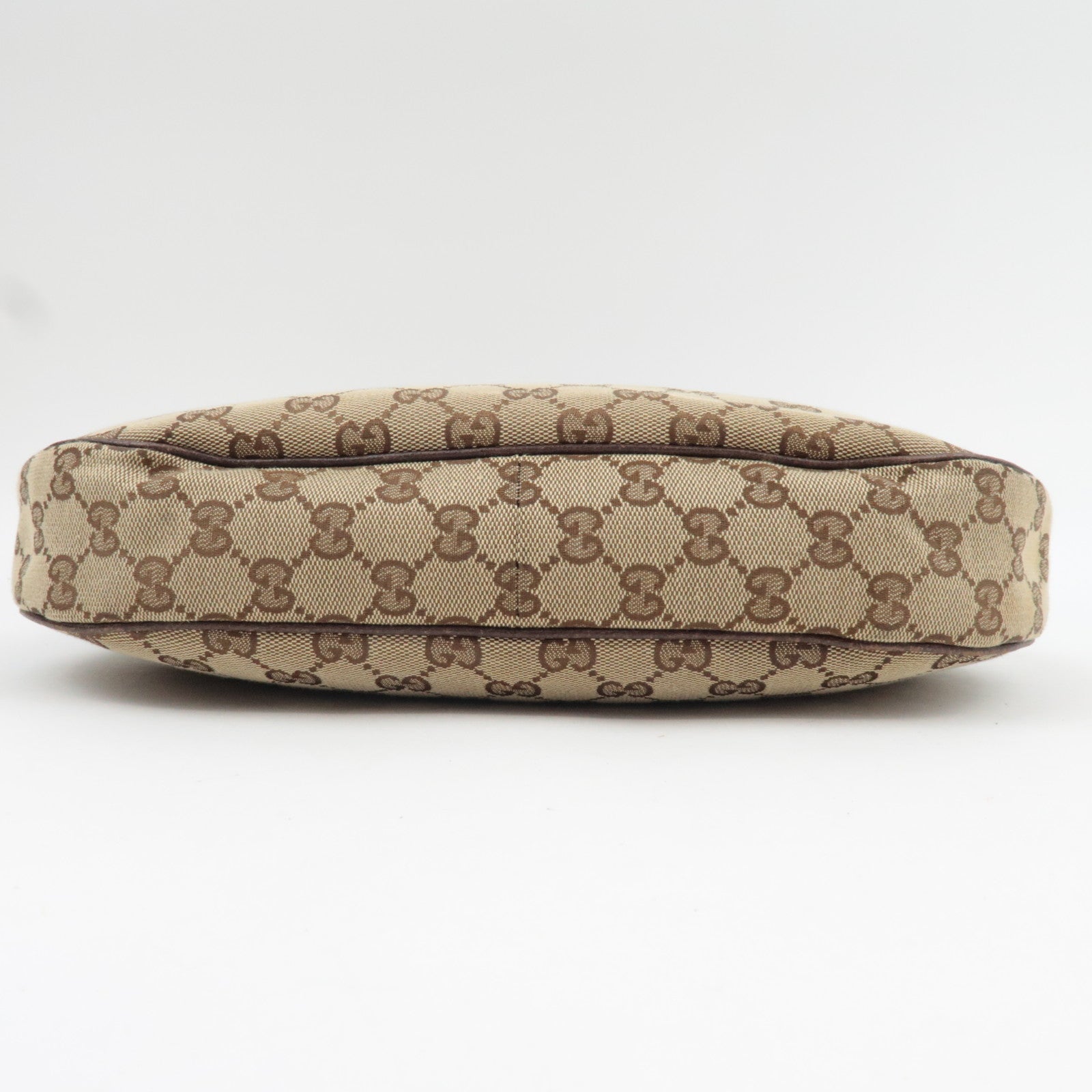 GUCCI Shoulder Bag GG Canvas Leather Beige Brown 122790