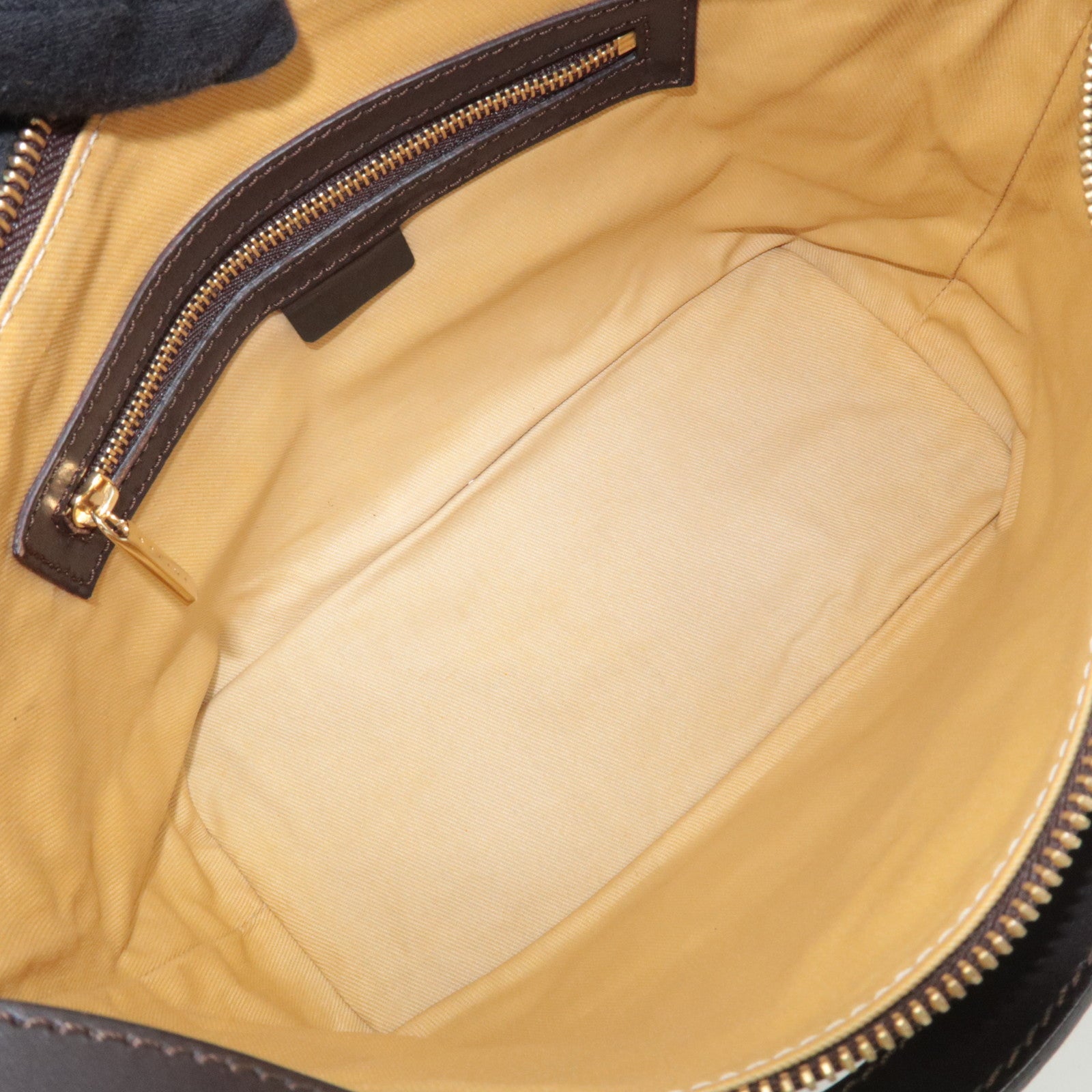 CELINE C Macadam Shoulder Bag Canvas Leather Brown