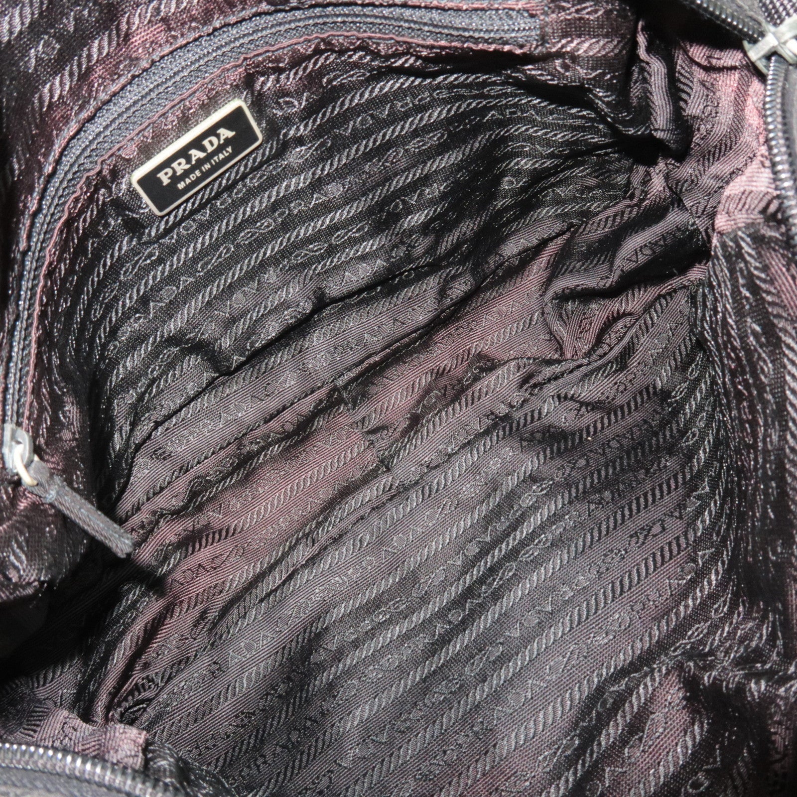 PRADA Shoulder Bag Nylon Leather Black