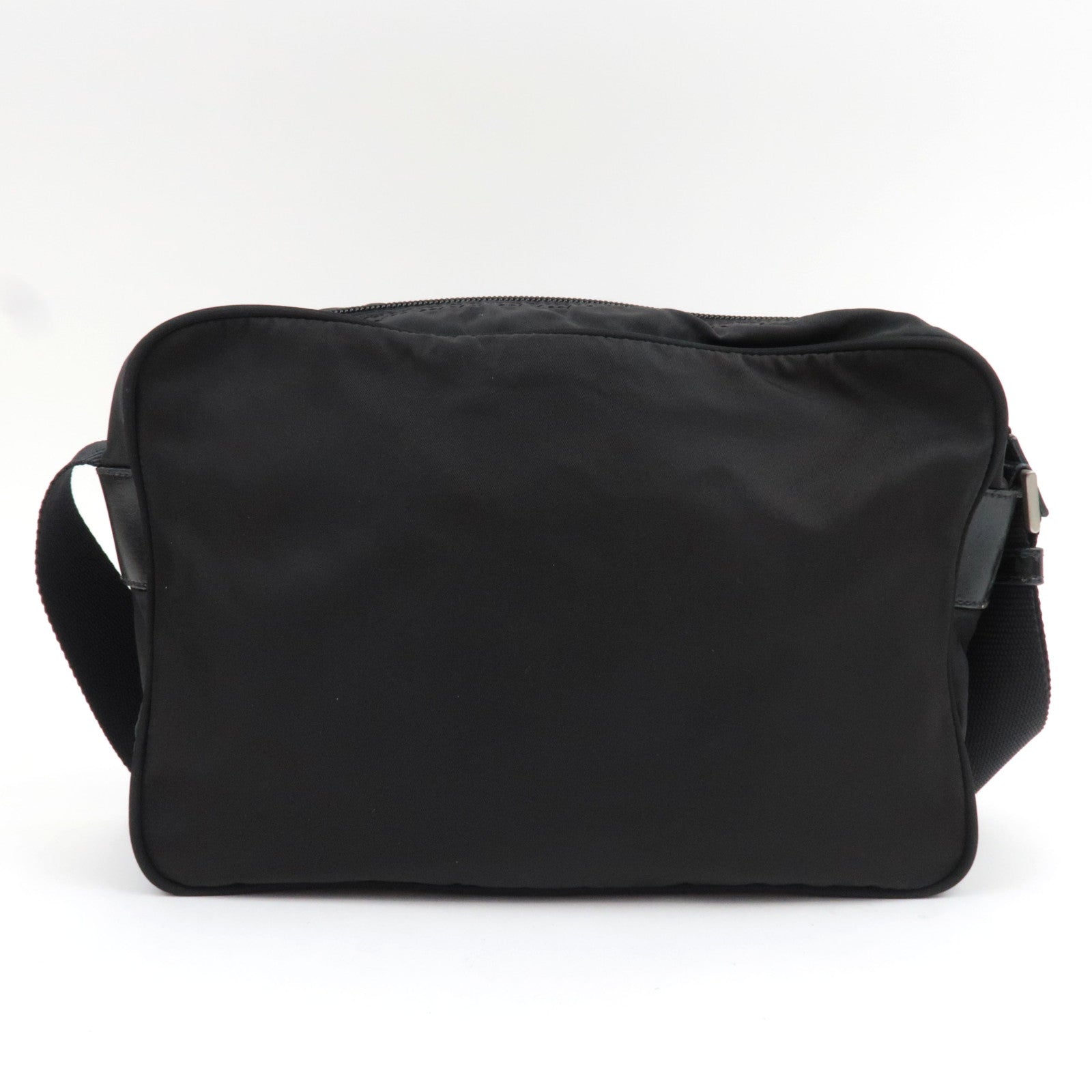 PRADA Shoulder Bag Nylon Leather Black