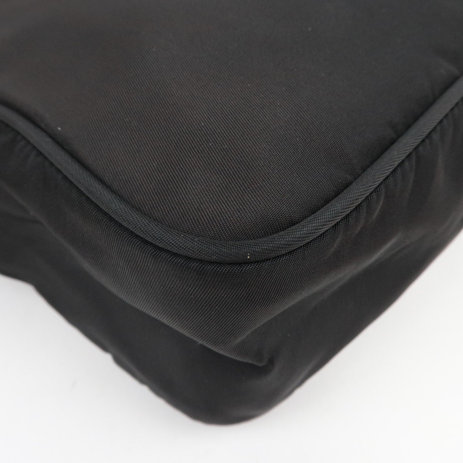 PRADA Shoulder Bag Nylon Leather Black