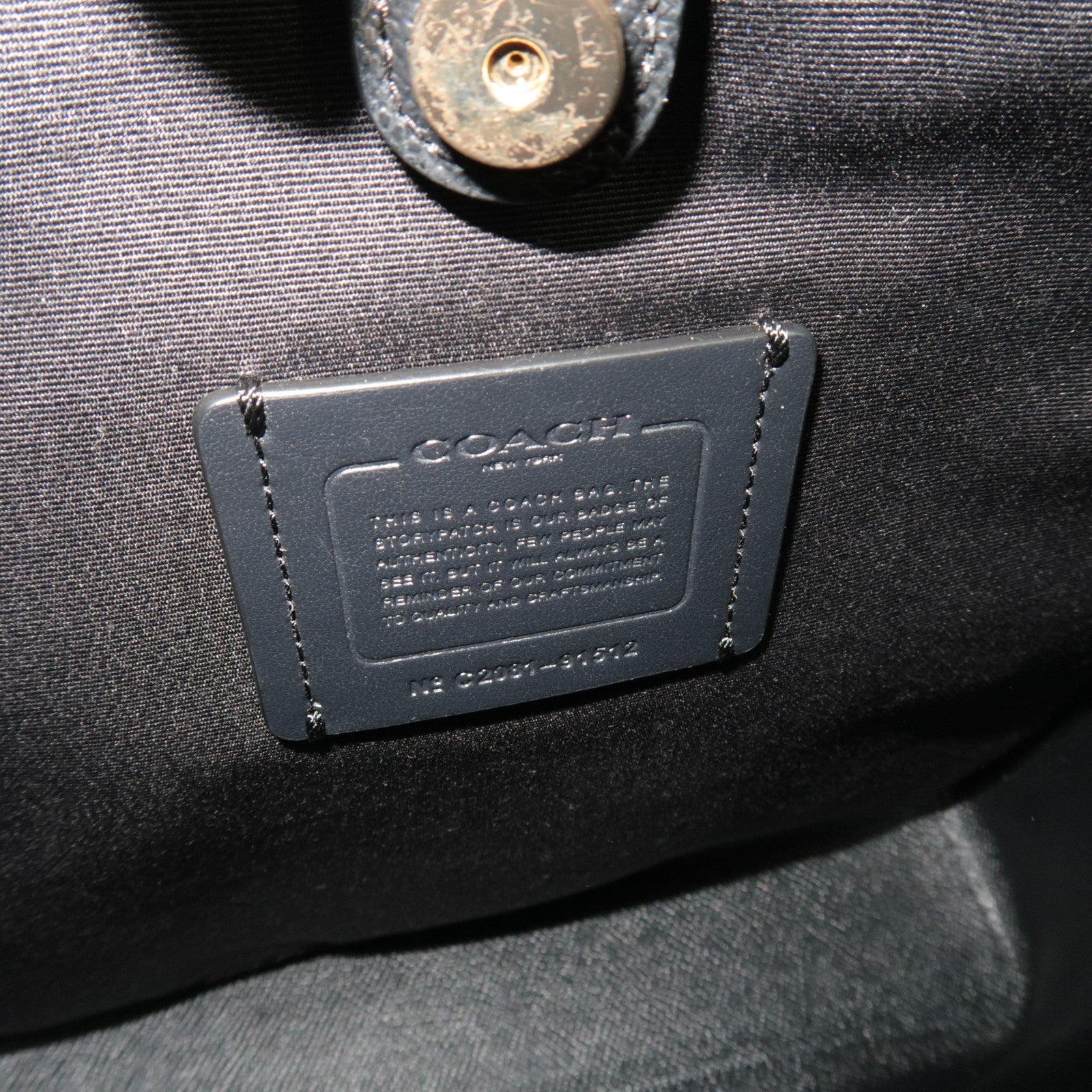 COACH Signature 2Way Handbag PVC Leather Brown Black 91512 *Strap