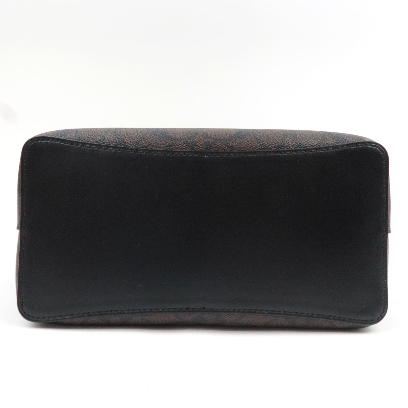 COACH Signature 2Way Handbag PVC Leather Brown Black 91512 *Strap