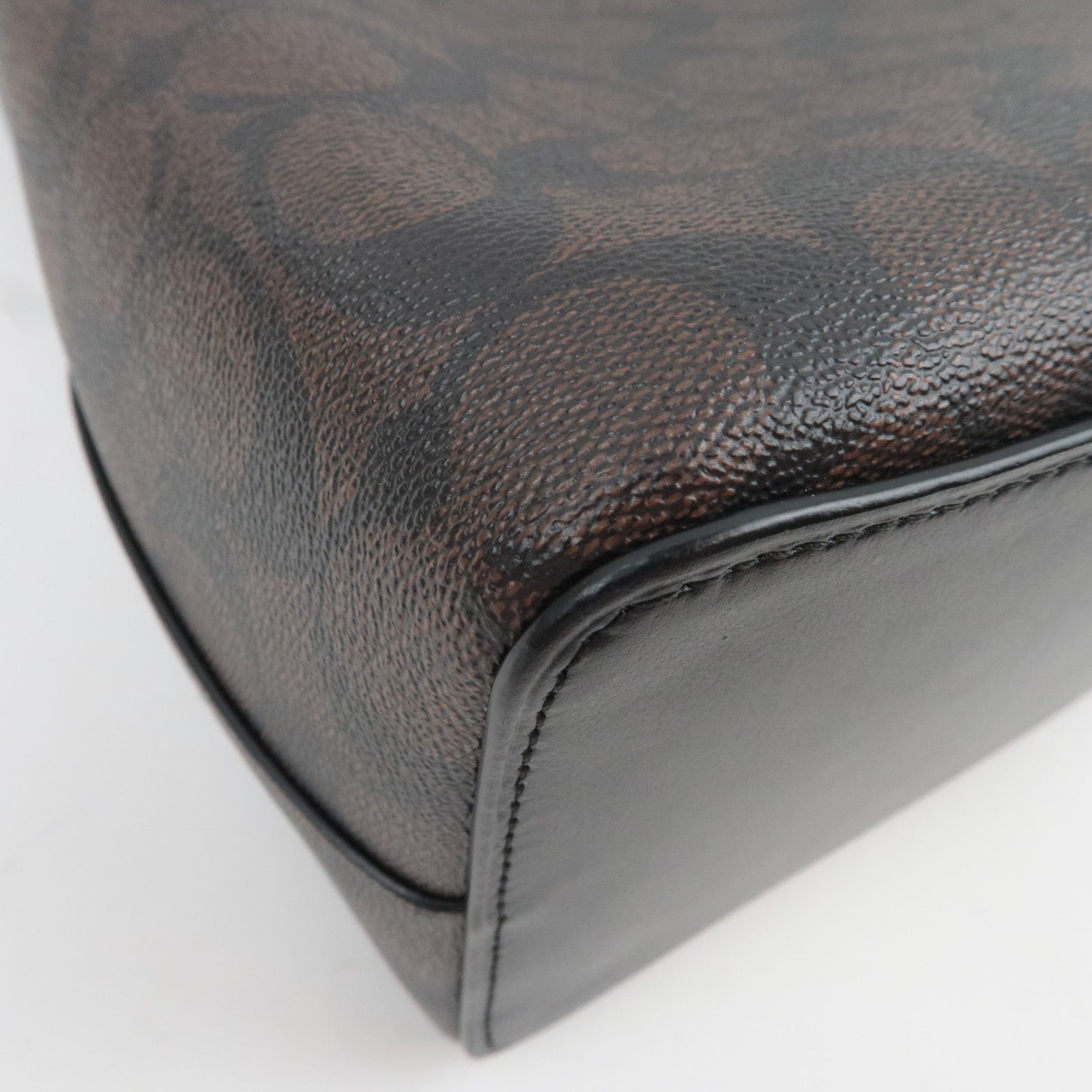 COACH Signature 2Way Handbag PVC Leather Brown Black 91512 *Strap