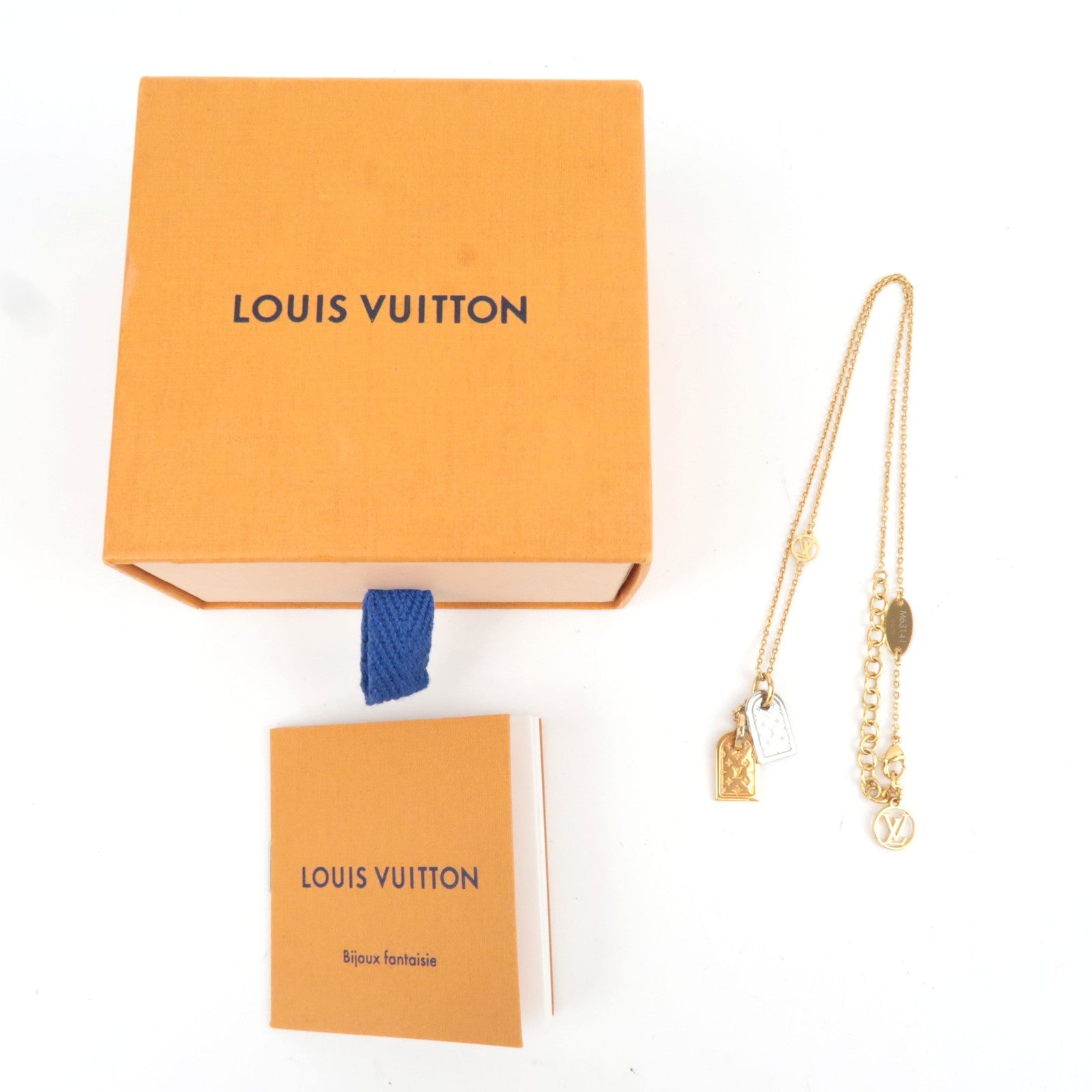 Louis Vuitton Nanogram Necklace Metal Gold Silver M63141 LE0179 *Box