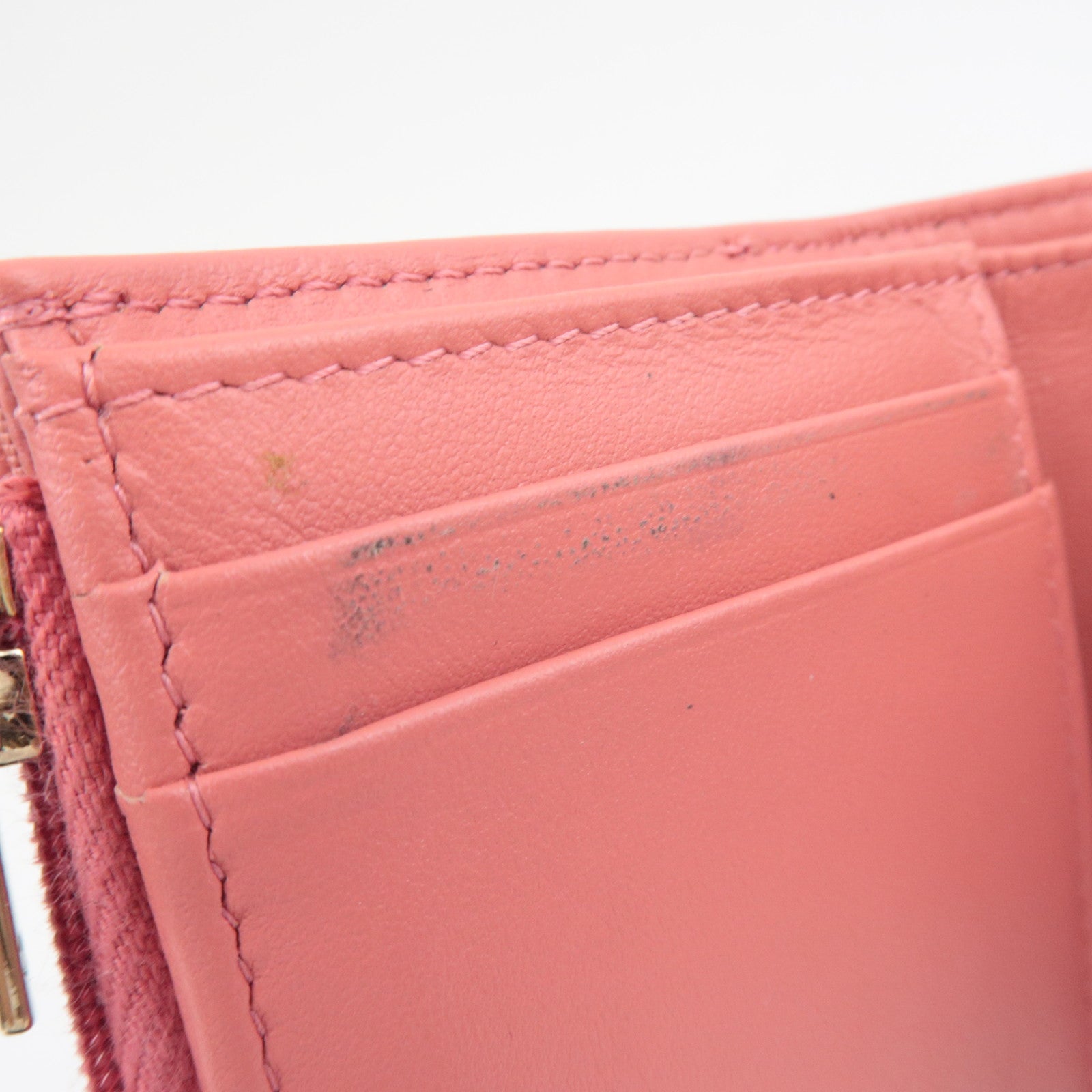 CHANEL Matelasse Small Flap Tri-Fold Wallet Caviar Skin Pink 28471354 *Box, Dust bag, G card