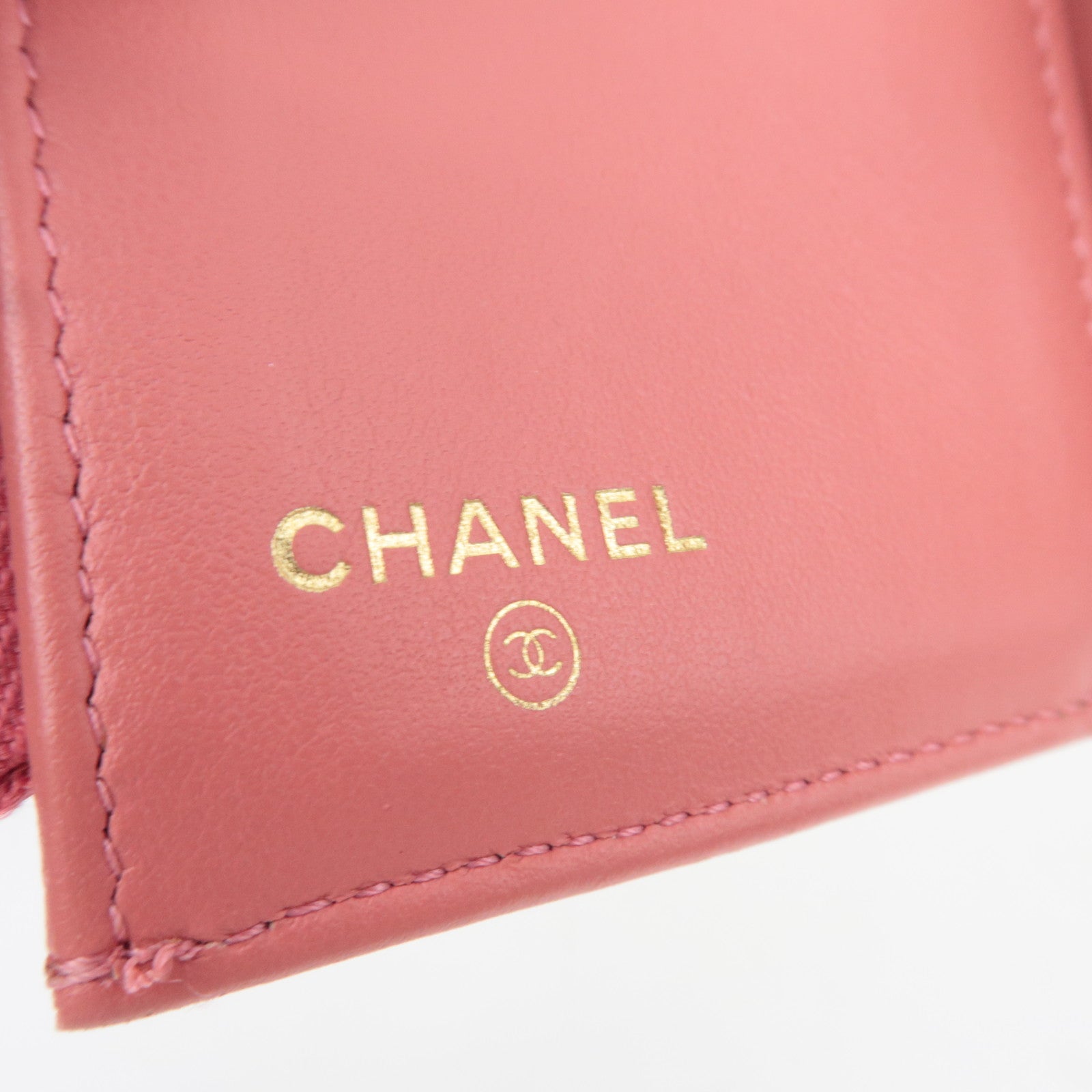 CHANEL Matelasse Small Flap Tri-Fold Wallet Caviar Skin Pink 28471354 *Box, Dust bag, G card