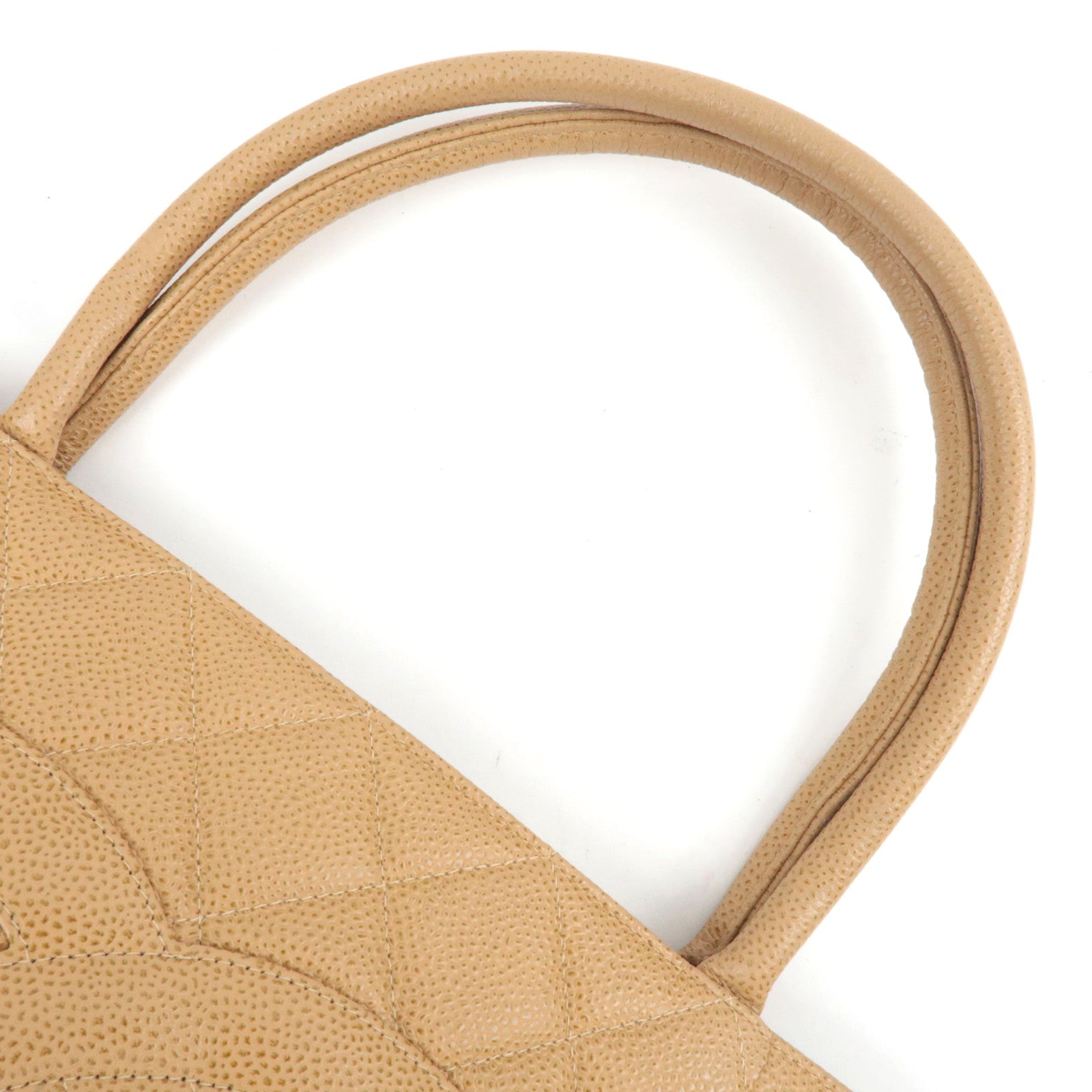 CHANEL Matelasse Medallion Tote Caviar Skin Beige Gold HDW A01804 7231753