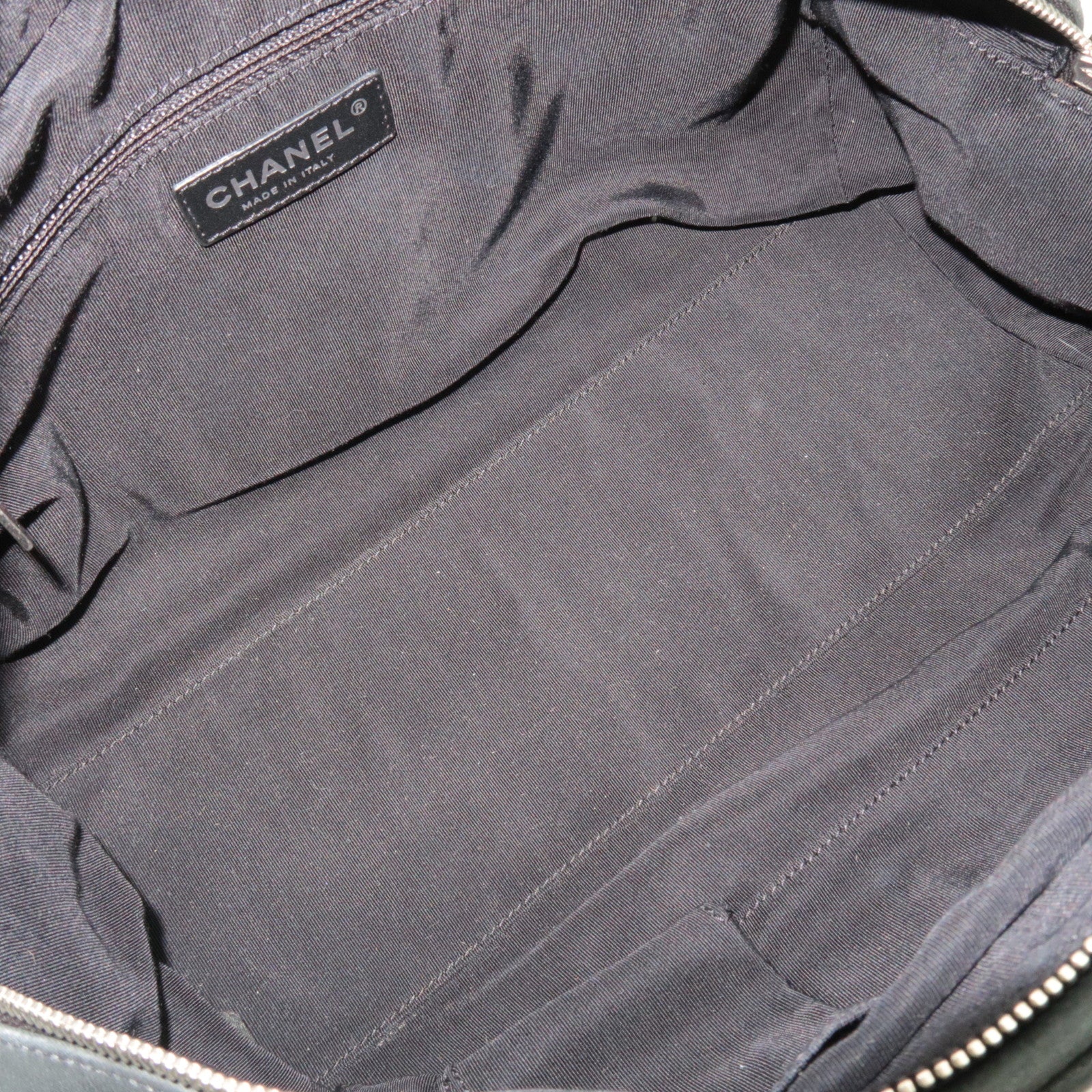 CHANEL Matelasse Chain Tote Bag Sparkle Leather Black 14845535 *G card