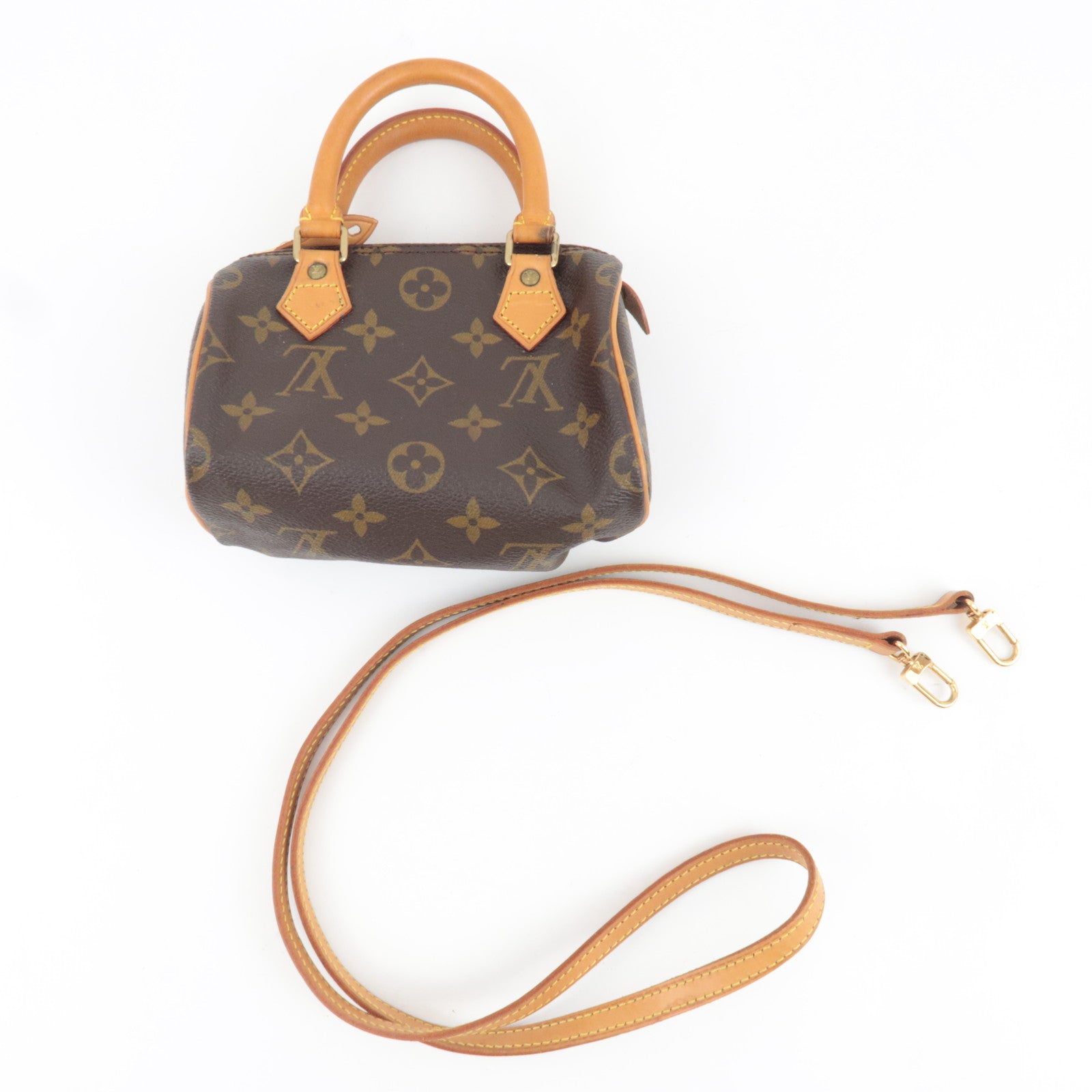 Louis Vuitton Monogram Mini Speedy 2Way Handbag 41534 TH0955 *Strap