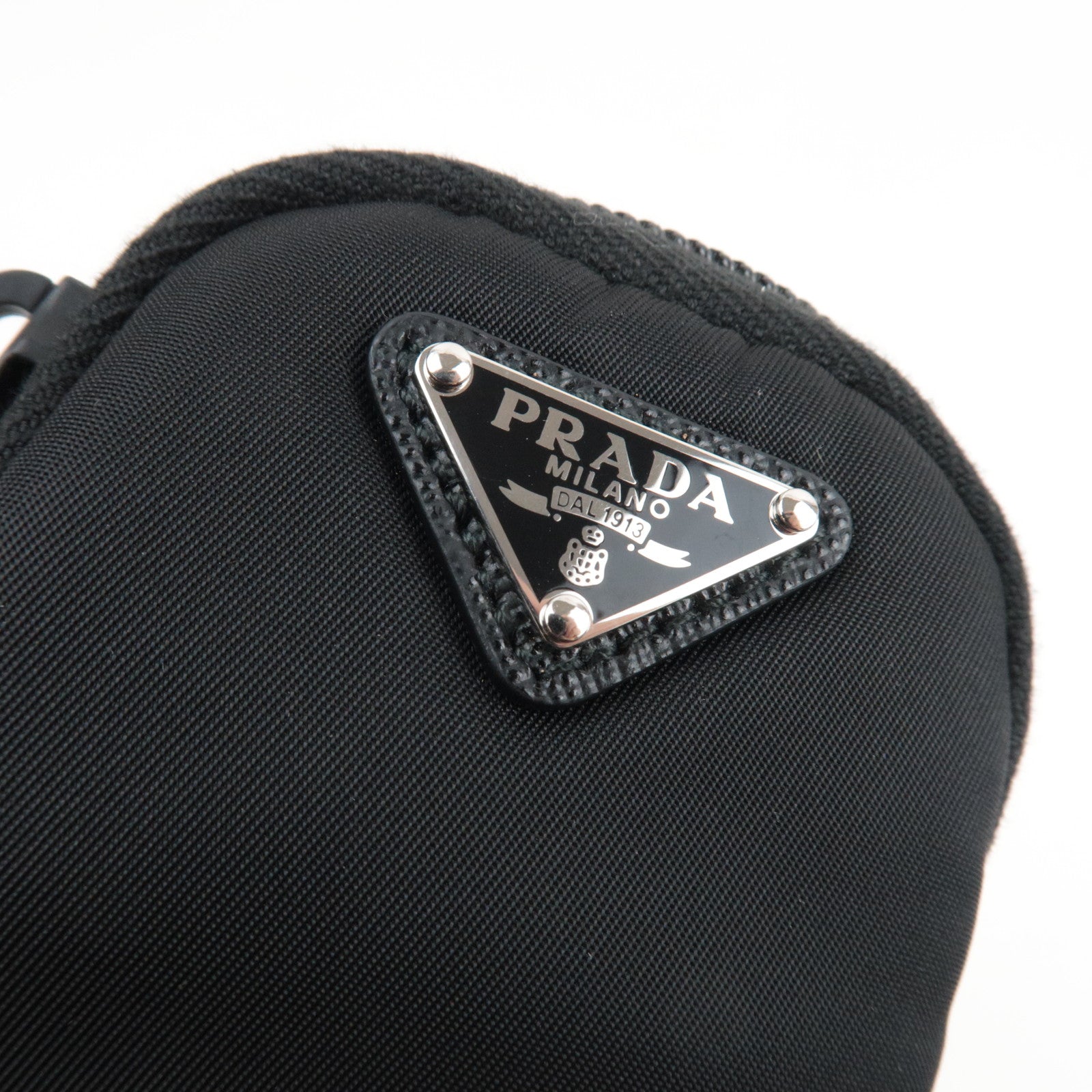 PRADA Detachable MIni Pouch Bag Charm Nylon Black