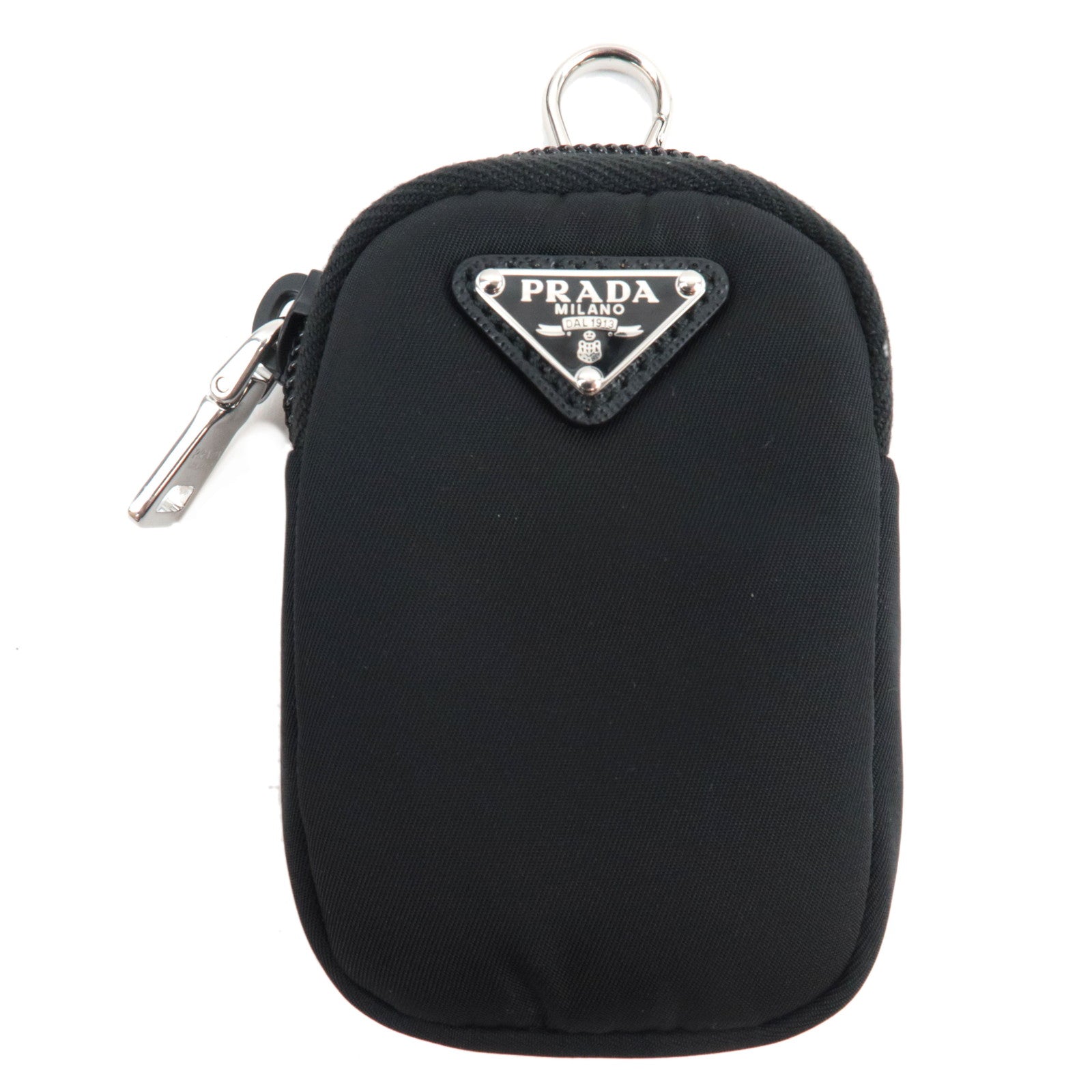 PRADA Detachable MIni Pouch Bag Charm Nylon Black80655