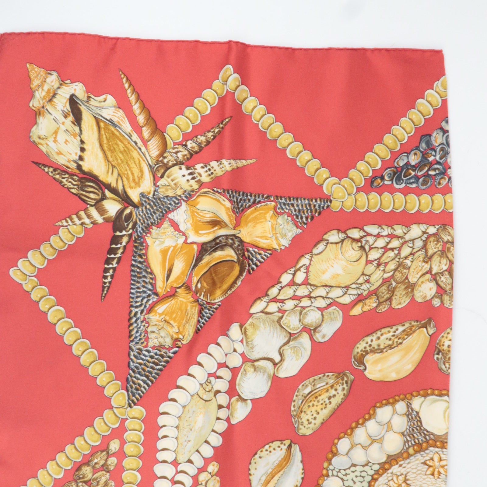 HERMES Carre 90 Scarf Rocaille 100% Silk Red *Box