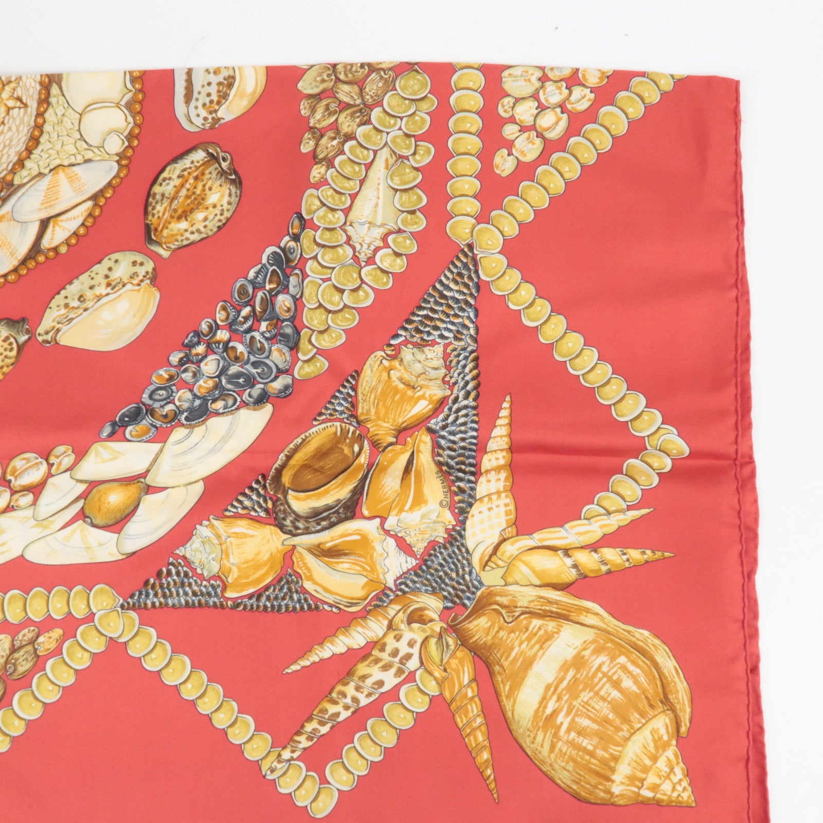 HERMES Carre 90 Scarf Rocaille 100% Silk Red *Box