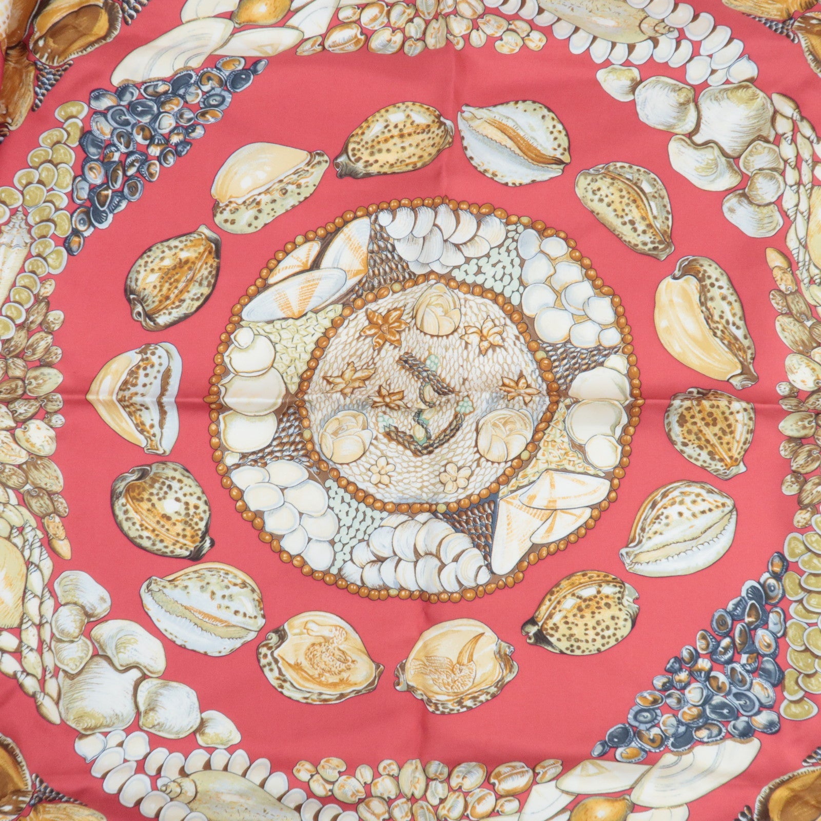 HERMES Carre 90 Scarf Rocaille 100% Silk Red *Box