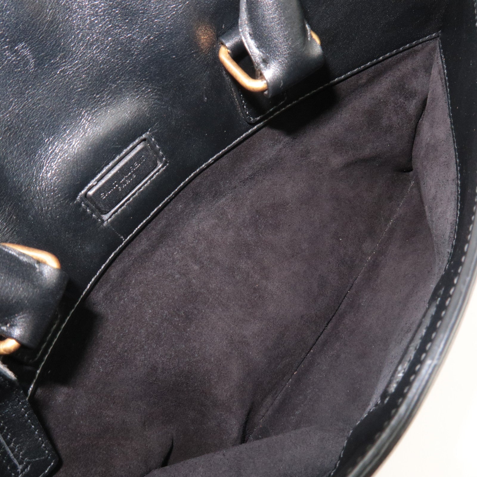 SAINT LAURENT Classic Duffle 6 Boston Bag Leather Black 322049 *Clochette