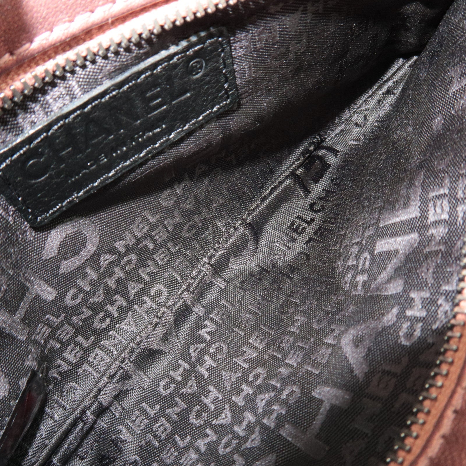 CHANEL Camellia Chain Shoulder Small Pouch Leather Metallic Pink 8609947 *G card