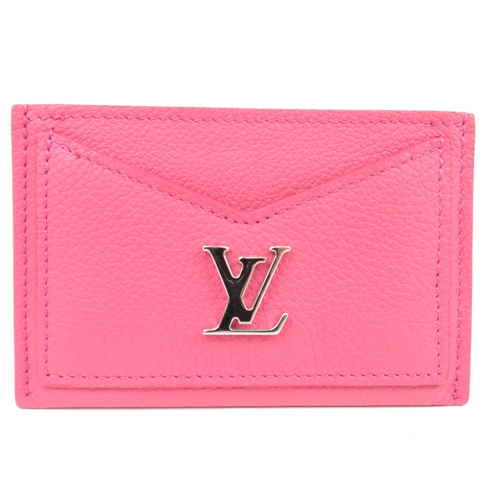 Louis Vuitton Porte Carte Lockme Card Case Hot Pink M68555 RFID *Box, Dust bag80700