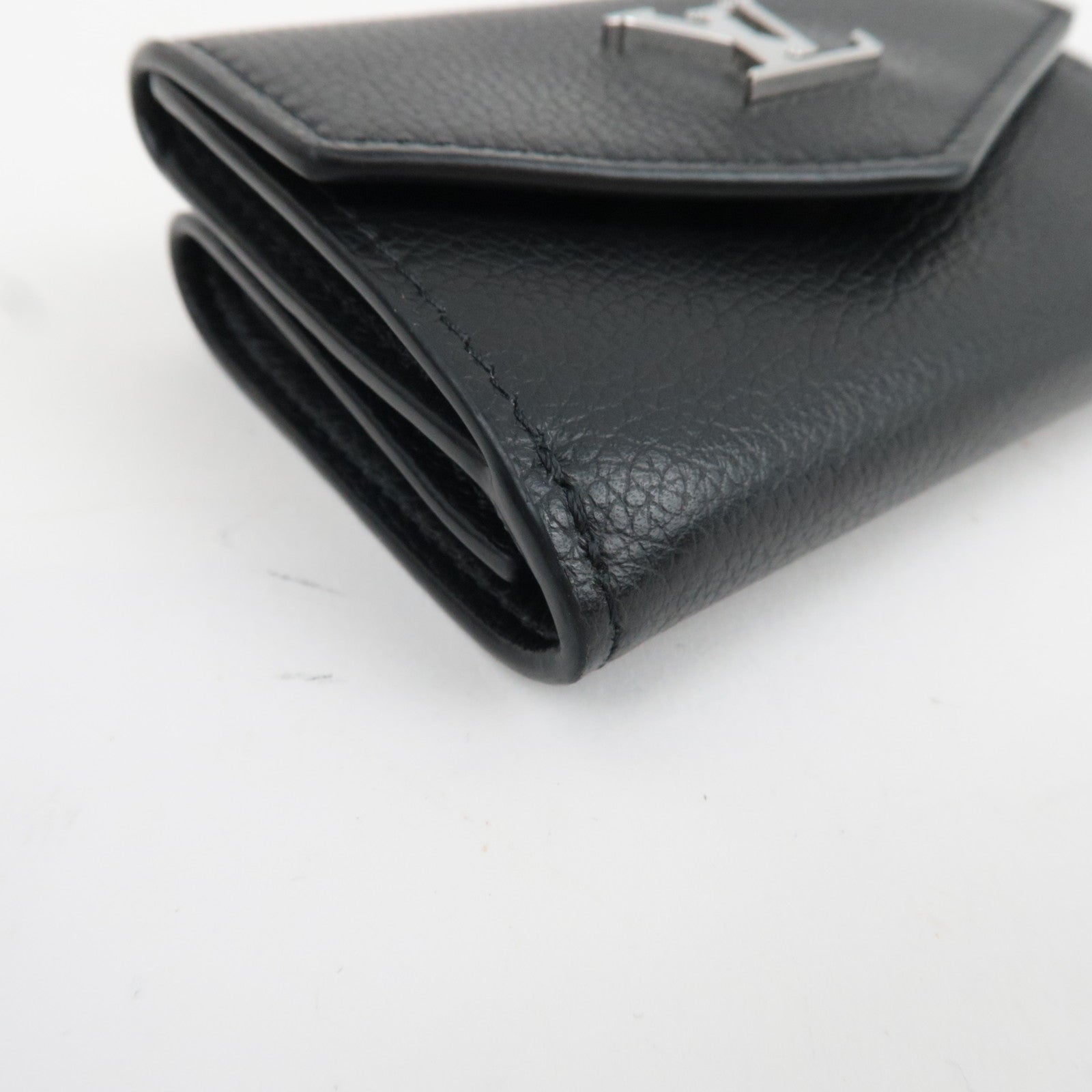 Louis Vuitton Portefeuille Lock Mini Tri-Fold Wallet Noir M63921 RFID *Box, Dust bag