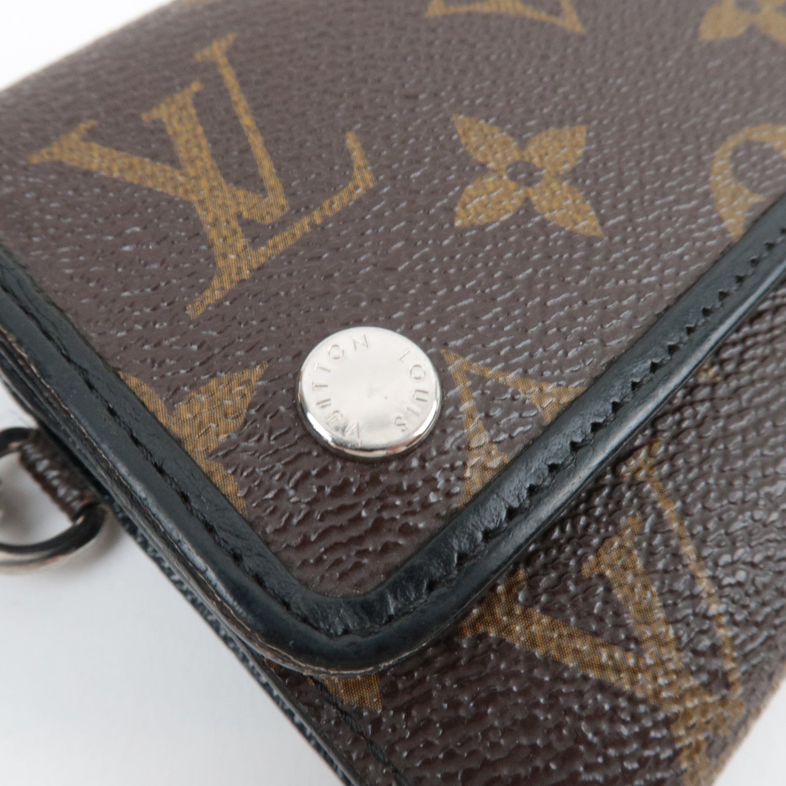 Louis Vuitton Monogram Macassar Portefeuille Compact Small Wallet M0167 MI0161 *Box, Dust bag, Chain