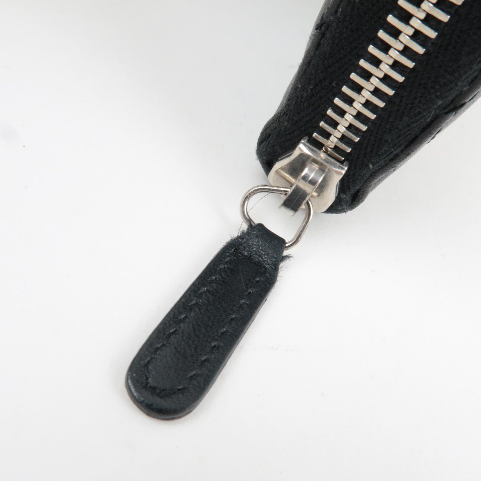 CHANEL Matelasse Round Zipper Long Wallet Lambskin Black Silver HDW 15790056 *G card