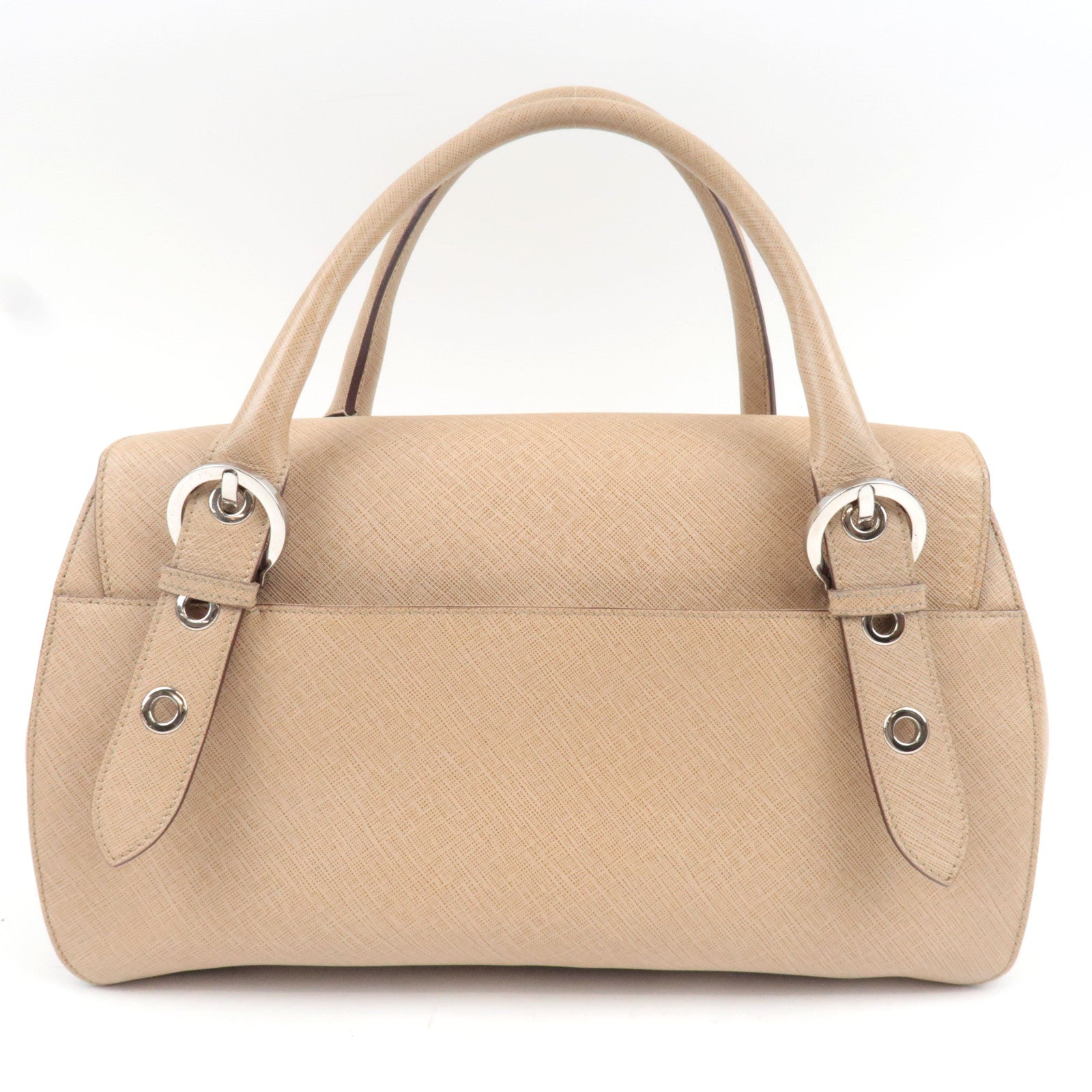 Ferragamo Gancini Handbag Leather Beige AB-21 5322 *Dust bag