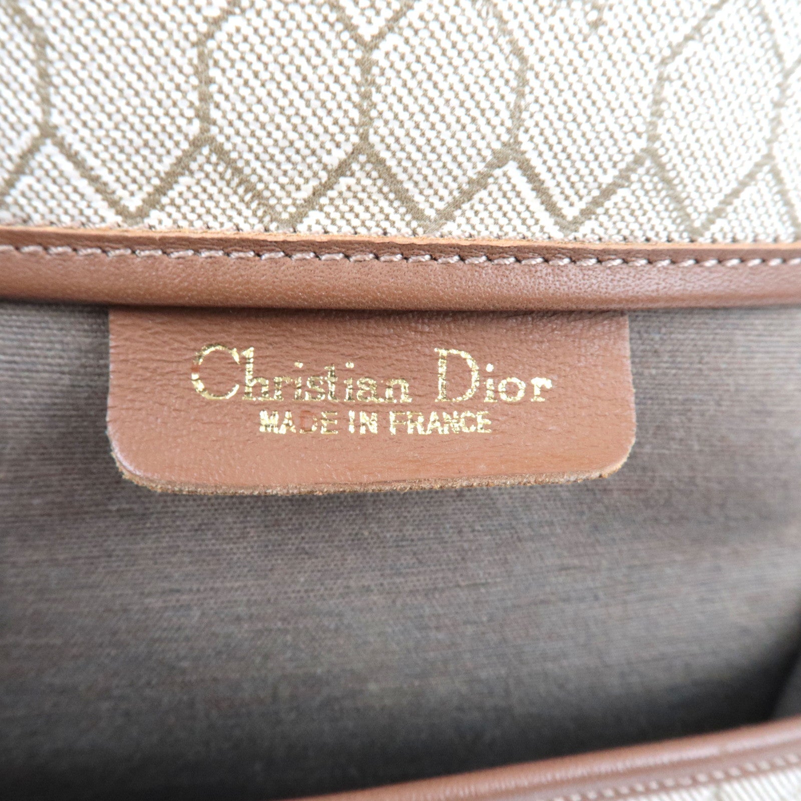 Christian Dior Honeycomb Mini Shoulder Bag PVC Leather Beige Brown