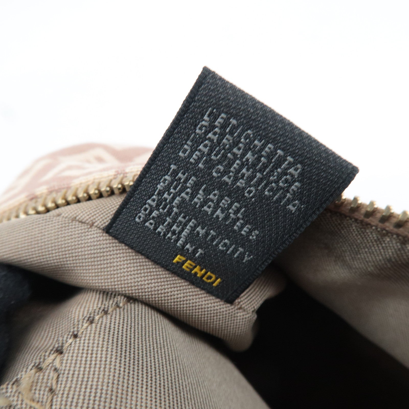 FENDI Zucchino Shoulder Bag Canvas Leather Pink 8BR444