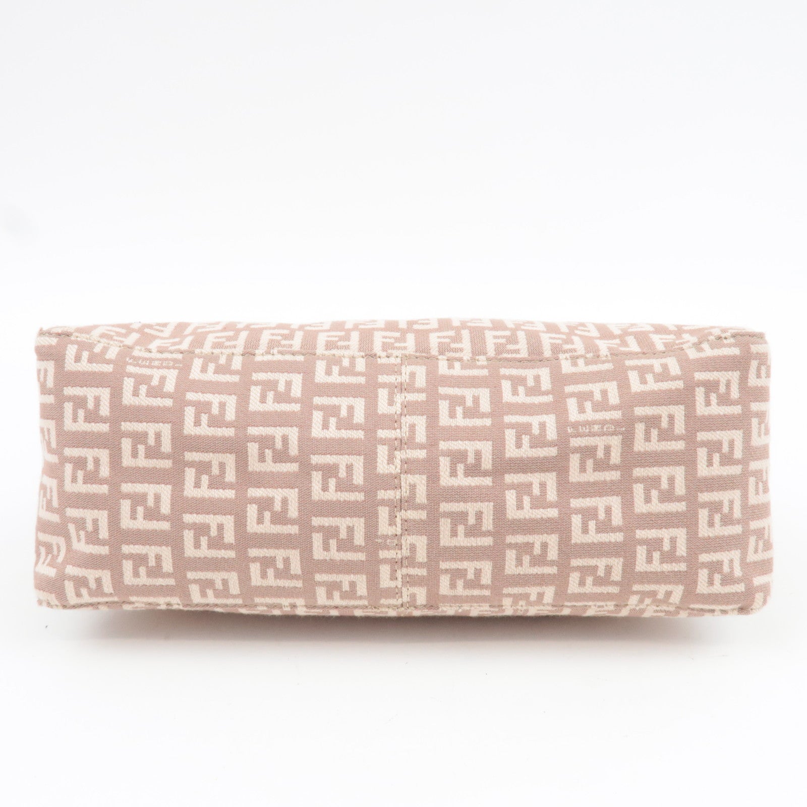 FENDI Zucchino Shoulder Bag Canvas Leather Pink 8BR444